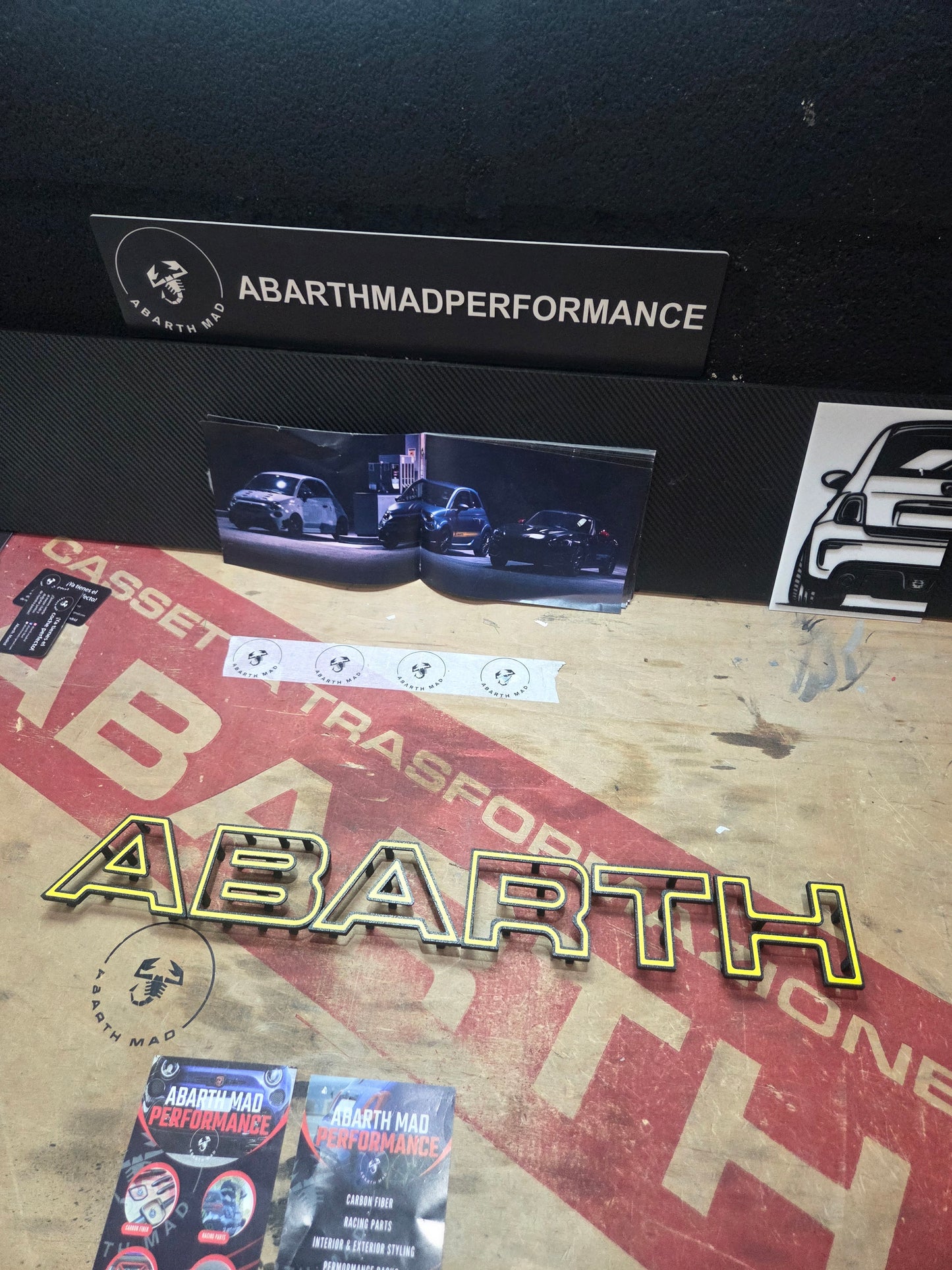 New!! Abarth 2016+ Restyling 3D Easy Fit Letras Clip Letters Front Bumper Grille Rejilla Delantera