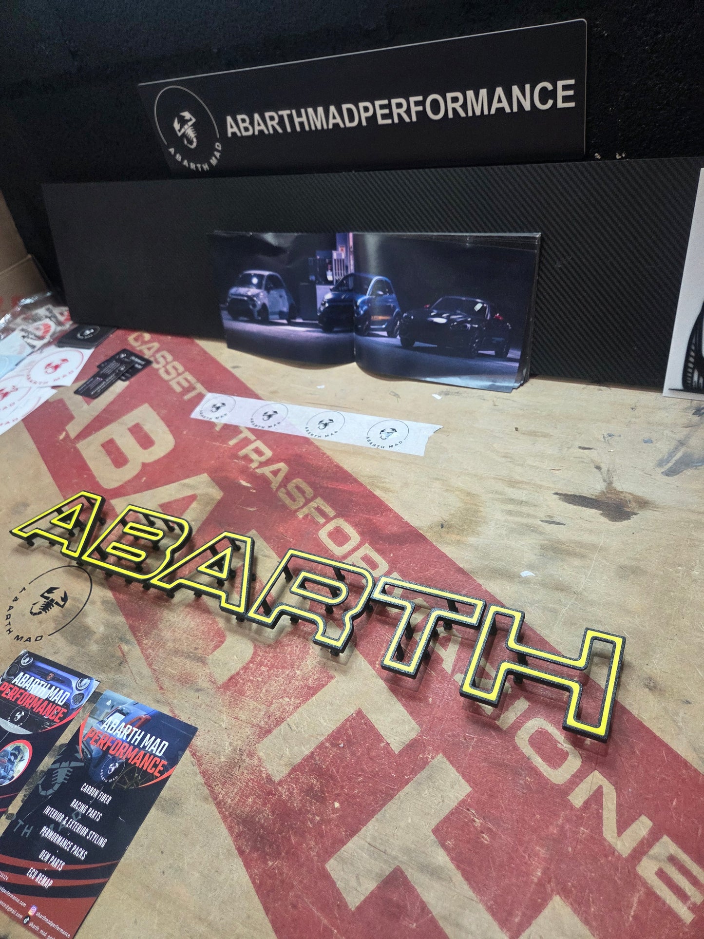 New!! Abarth 2016+ Restyling 3D Easy Fit Letras Clip Letters Front Bumper Grille Rejilla Delantera