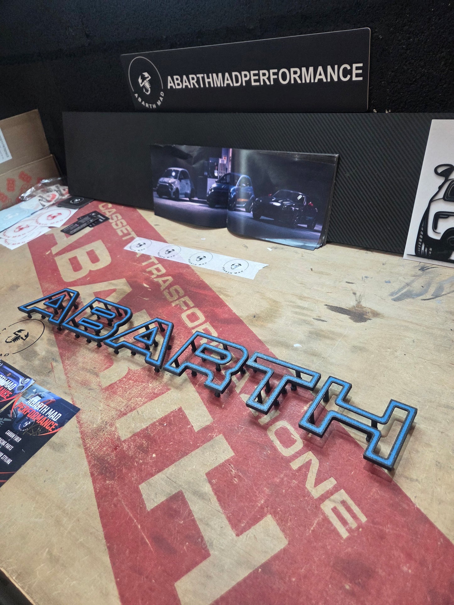 New!! Abarth 2016+ Restyling 3D Easy Fit Letras Clip Letters Front Bumper Grille Rejilla Delantera