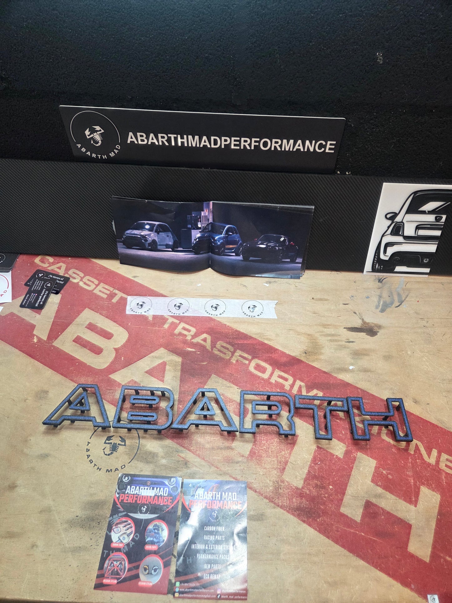 New!! Abarth 2016+ Restyling 3D Easy Fit Letras Clip Letters Front Bumper Grille Rejilla Delantera