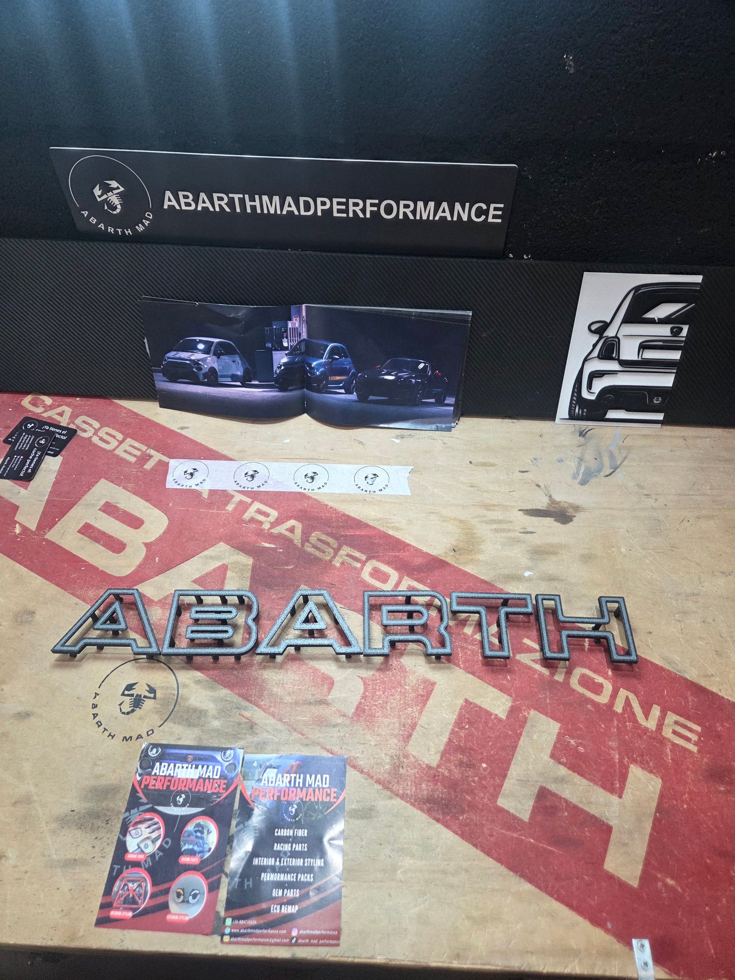 New!! Abarth 2016+ Restyling 3D Easy Fit Letras Clip Letters Front Bumper Grille Rejilla Delantera