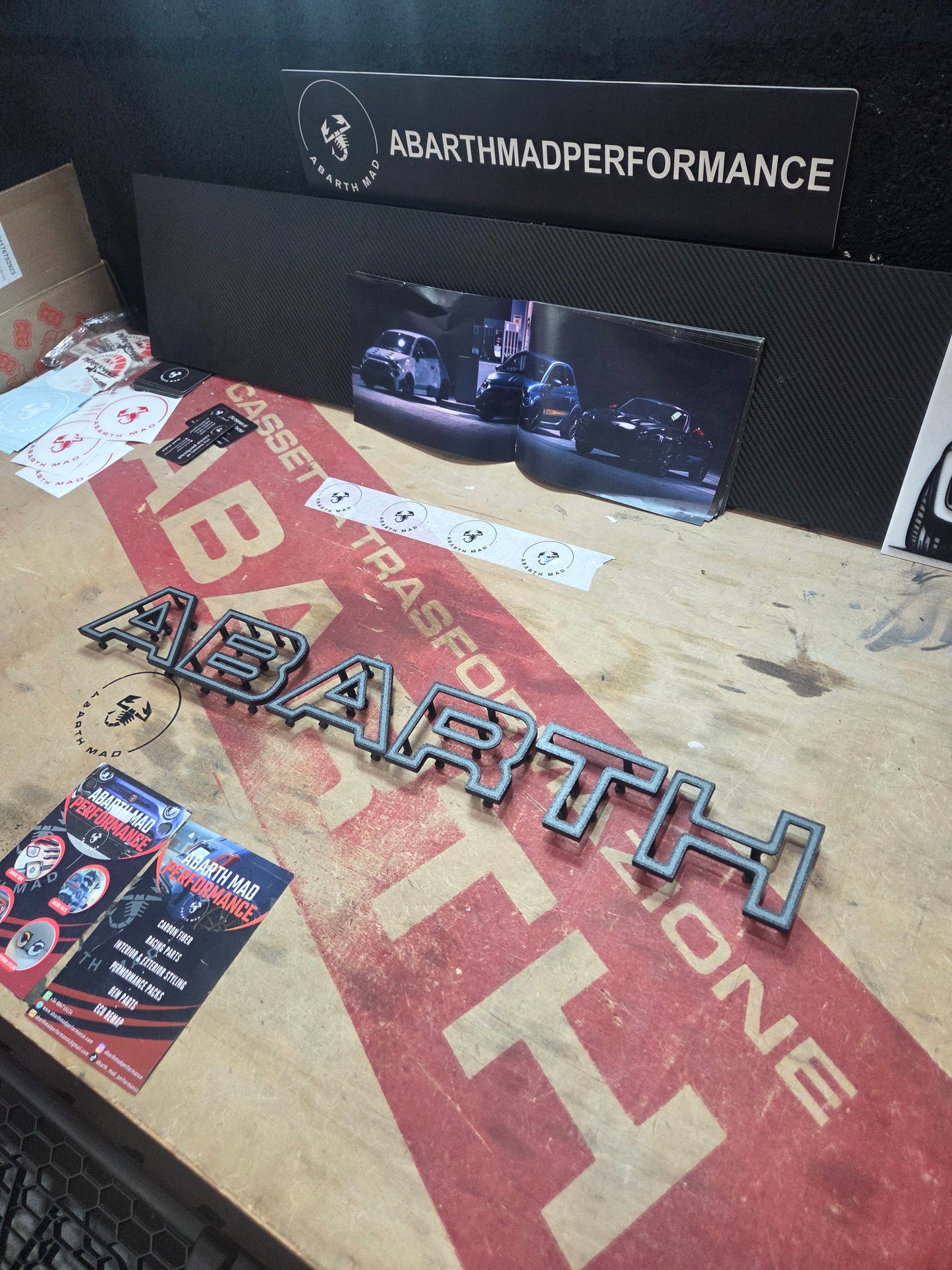 New!! Abarth 2016+ Restyling 3D Easy Fit Letras Clip Letters Front Bumper Grille Rejilla Delantera