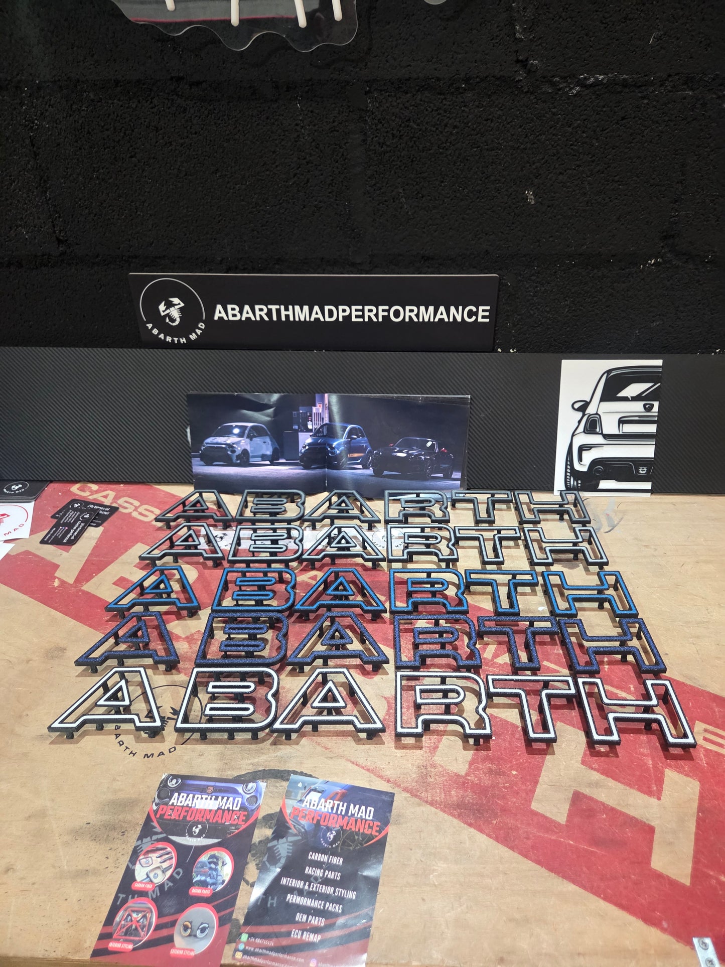 New!! Abarth 2016+ Restyling 3D Easy Fit Letras Clip Letters Front Bumper Grille Rejilla Delantera