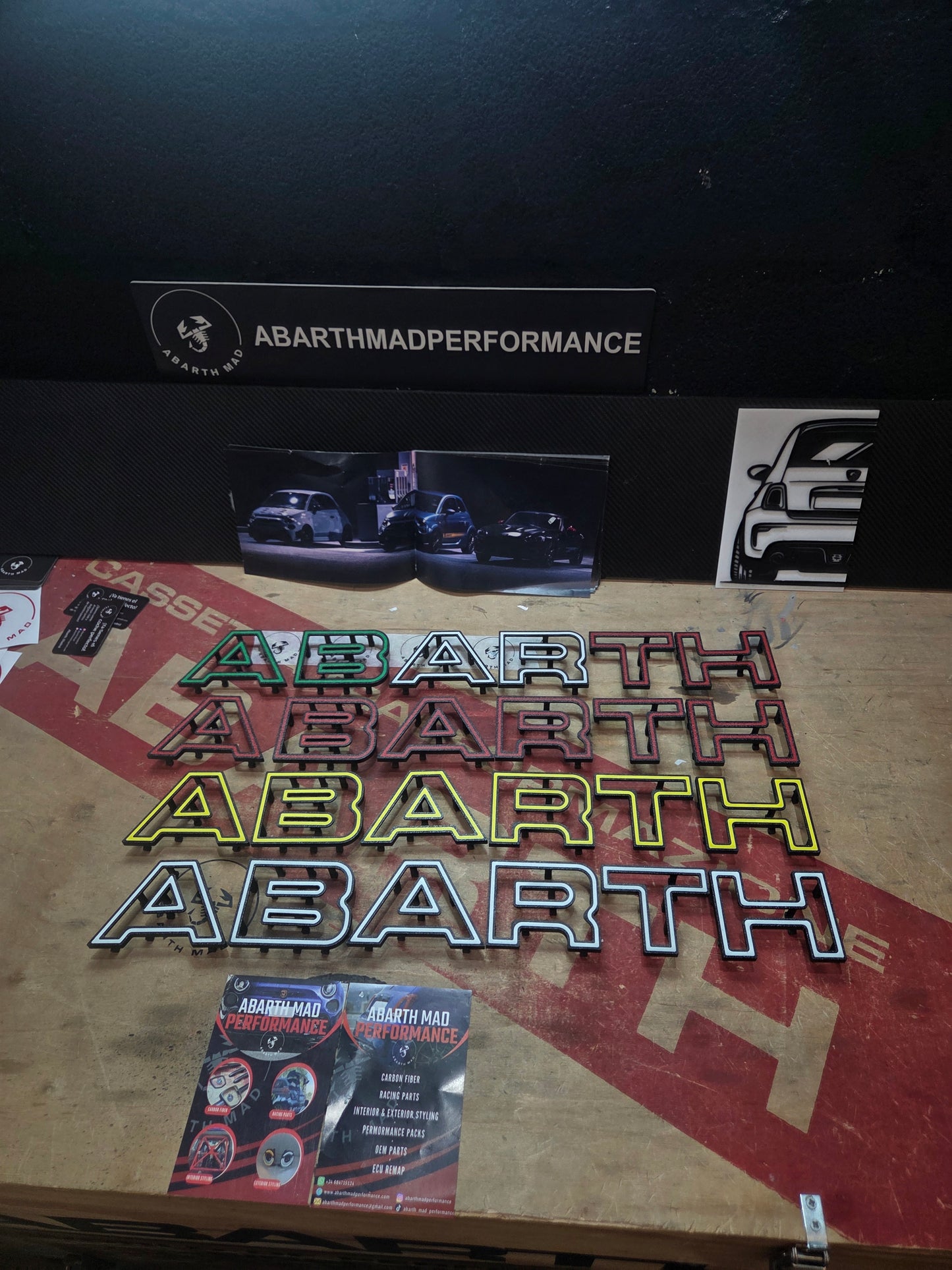 New!! Abarth 2016+ Restyling 3D Easy Fit Letras Clip Letters Front Bumper Grille Rejilla Delantera