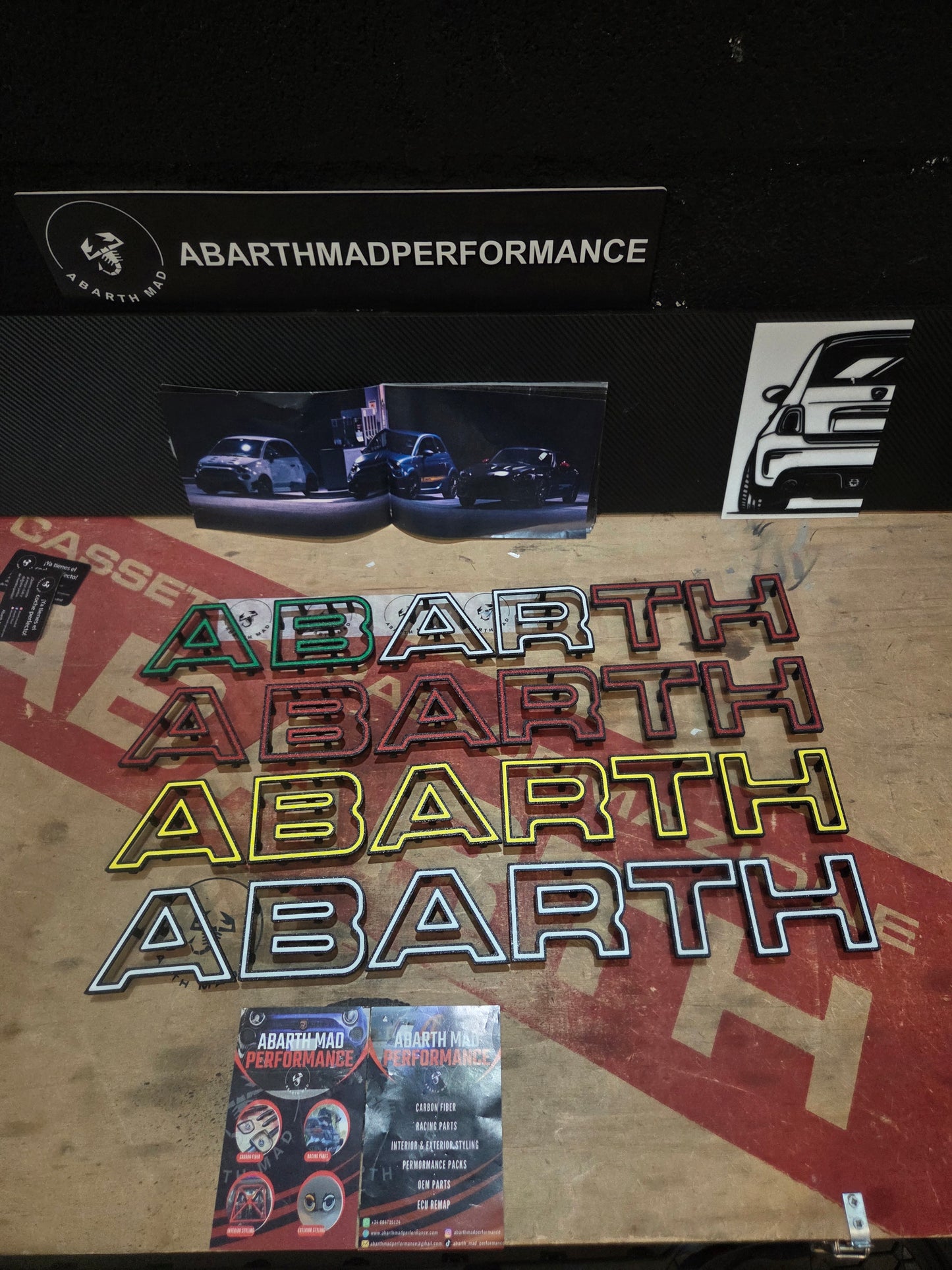 New!! Abarth 2016+ Restyling 3D Easy Fit Letras Clip Letters Front Bumper Grille Rejilla Delantera