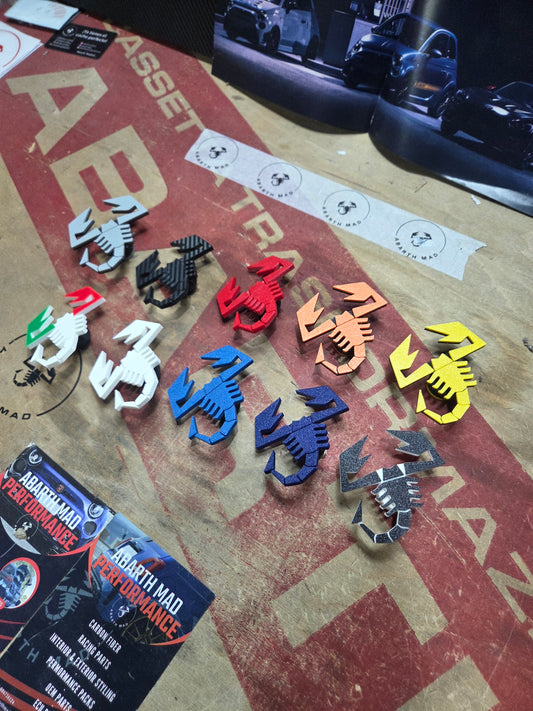 Abarth Emblema Escorpión 3D Difusor Rear Diffusser Emblem ⚪⚫🔵🟡🟠🔴🇮🇹