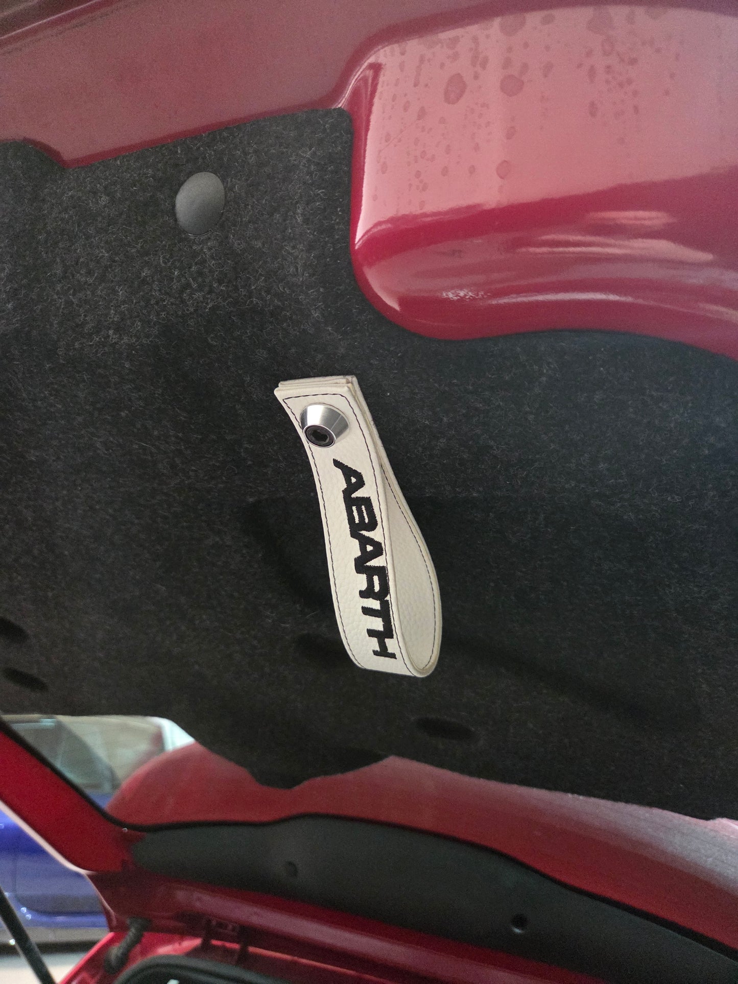 Abarth Fiat Trunk Baule Handle Tirador Maletero Piel Leather