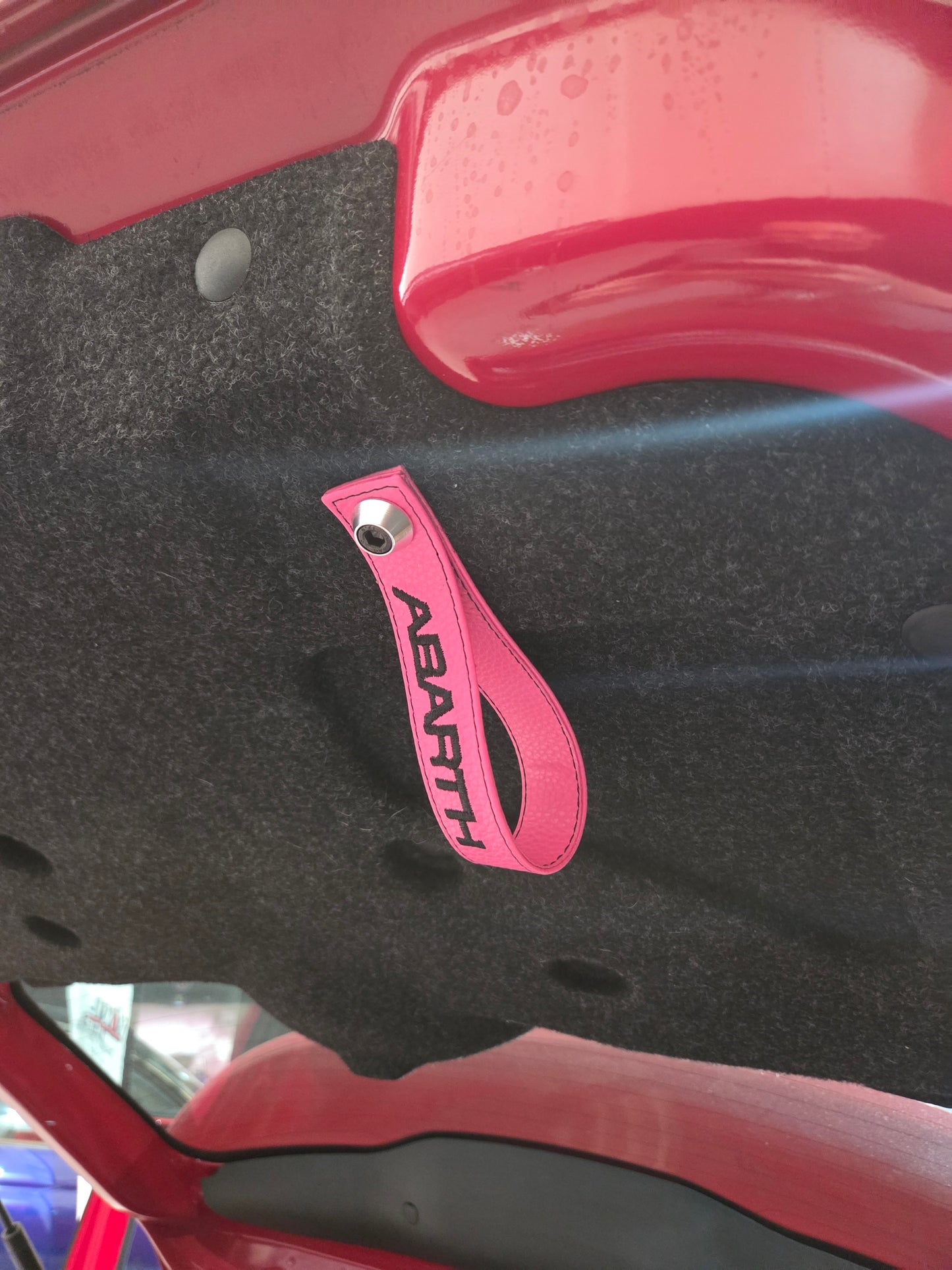 Abarth Fiat Trunk Baule Handle Tirador Maletero Piel Leather