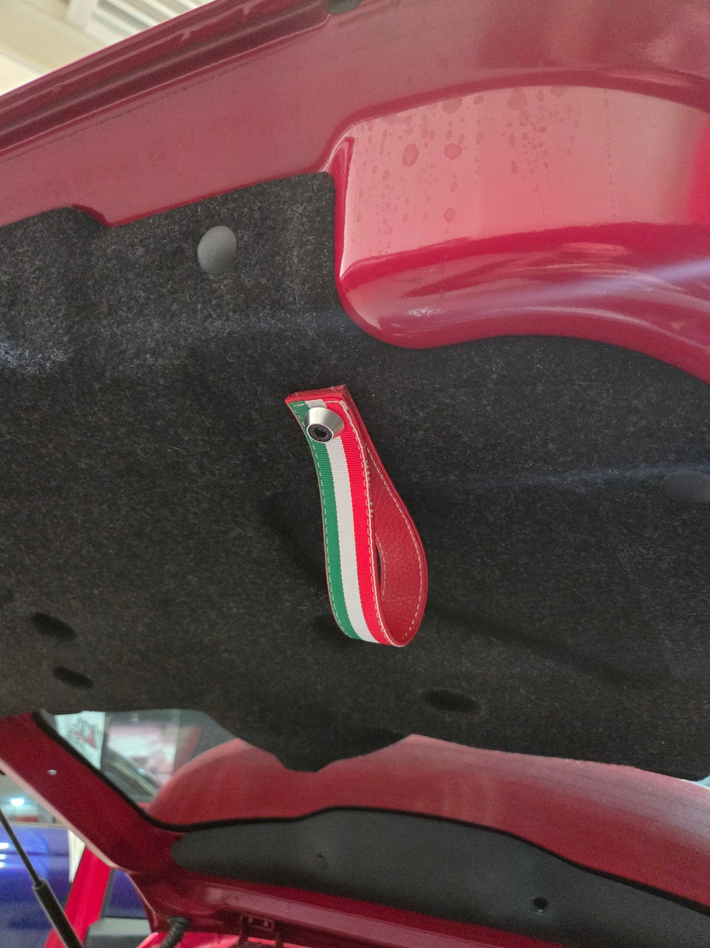 Abarth Fiat Trunk Baule Handle Tirador Maletero Piel Leather