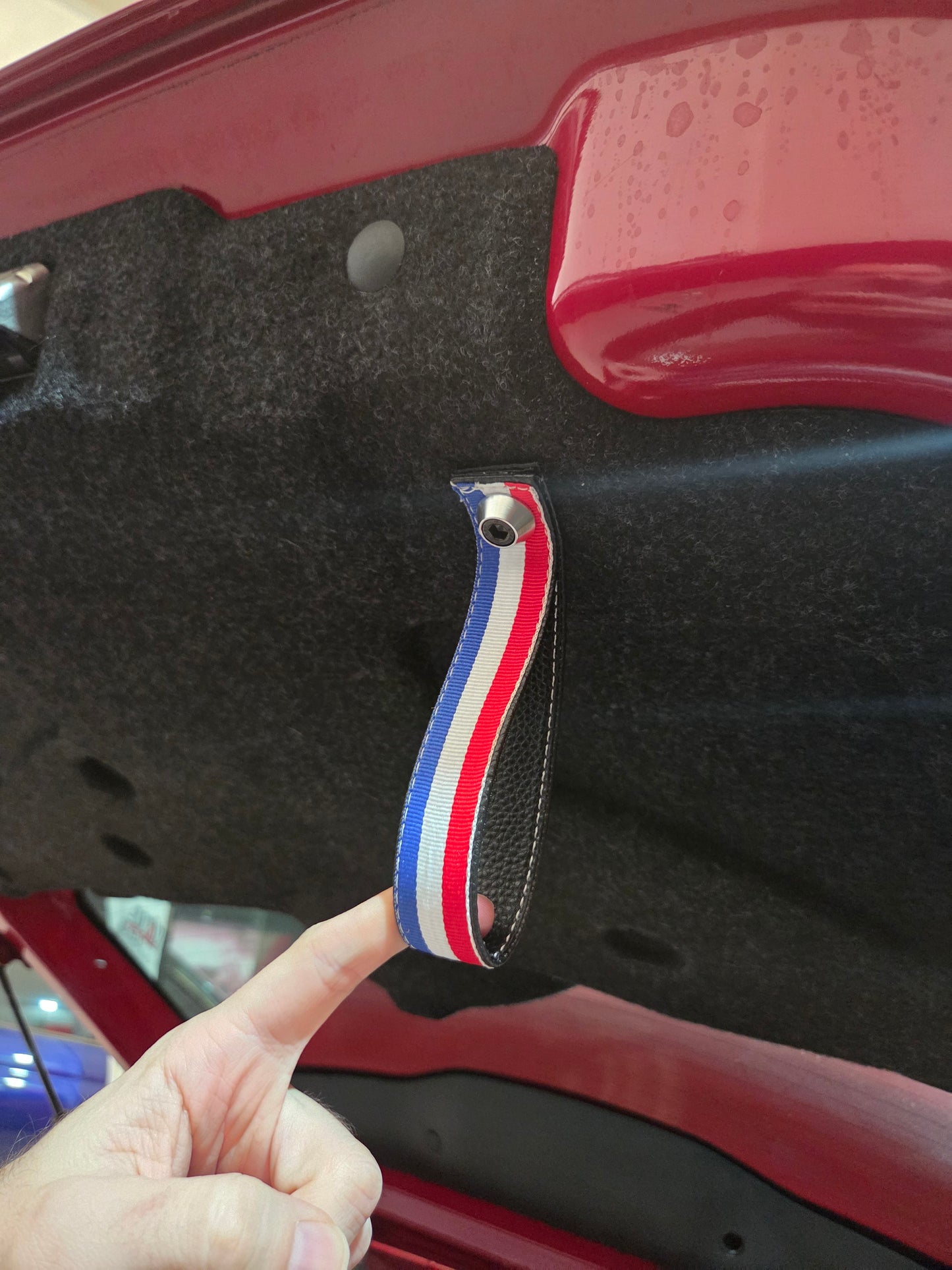 Abarth Fiat Trunk Baule Handle Tirador Maletero Piel Leather