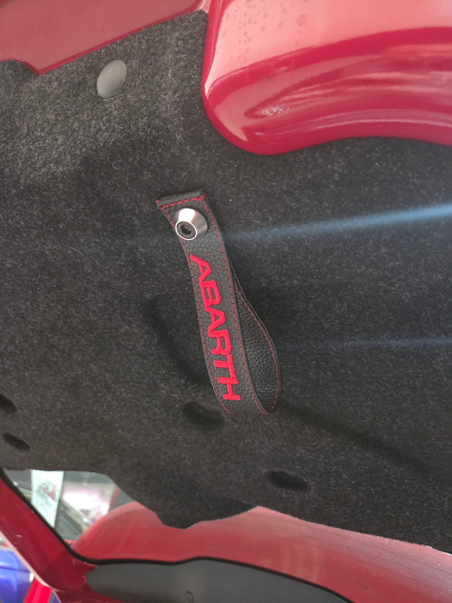 Abarth Fiat Trunk Baule Handle Tirador Maletero Piel Leather