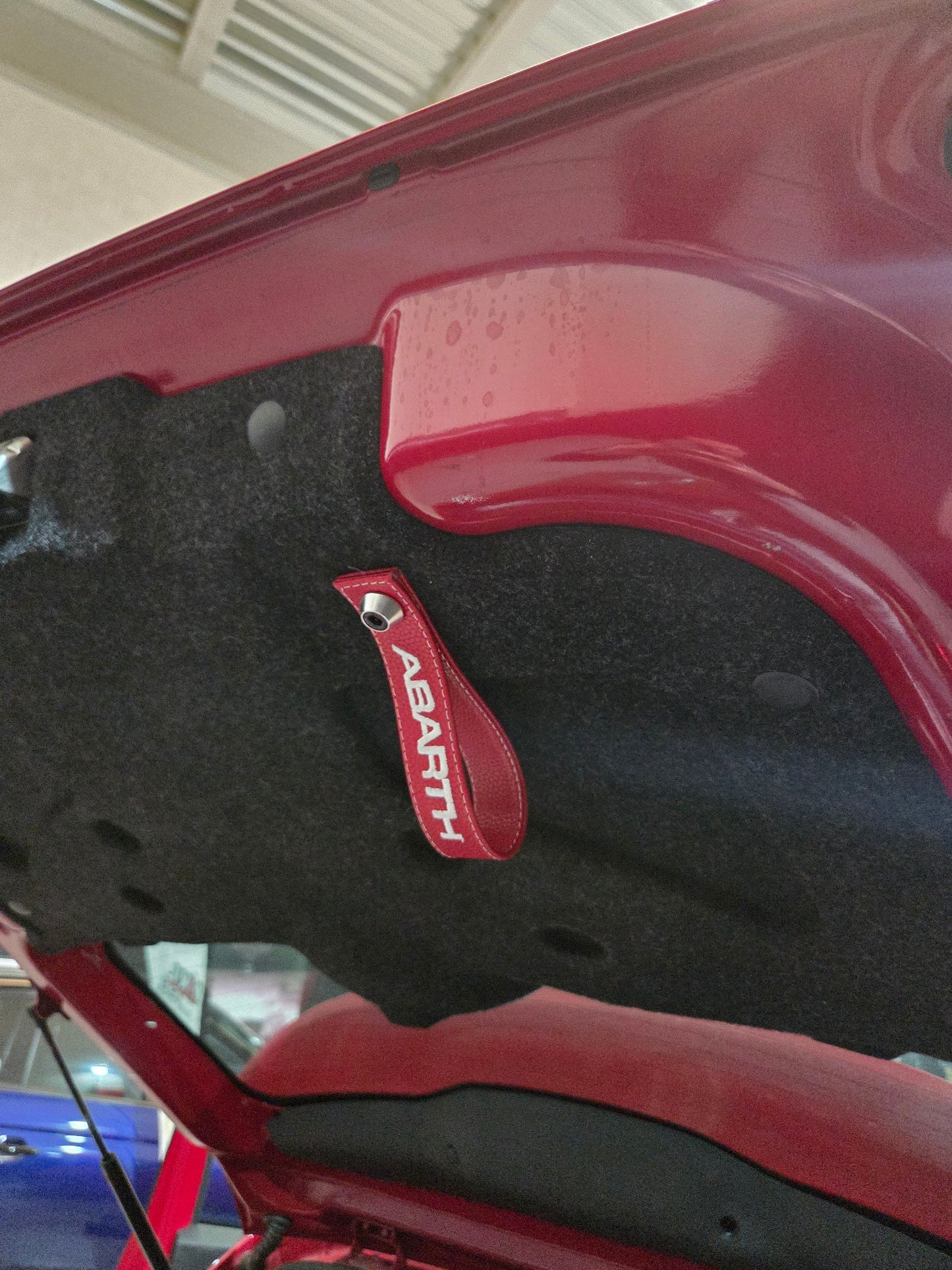 Abarth Fiat Trunk Baule Handle Tirador Maletero Piel Leather