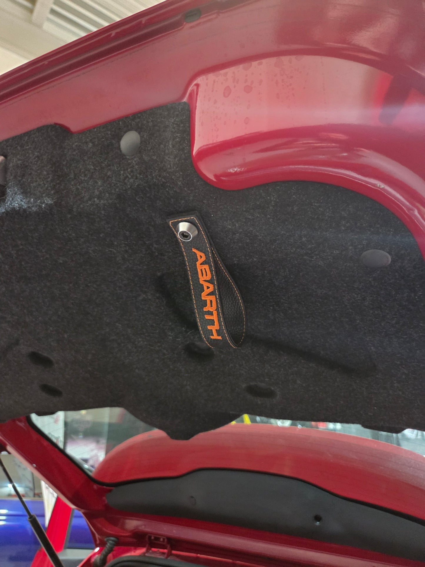 Abarth Fiat Trunk Baule Handle Tirador Maletero Piel Leather