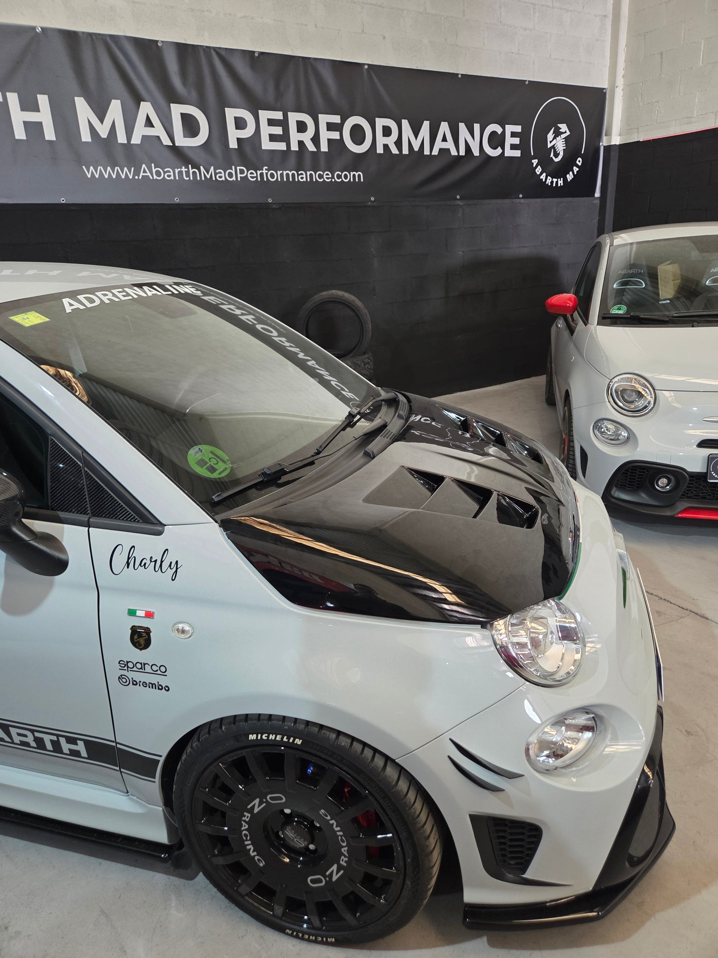 Abarth Hood Capó Performance Fibra Doble Salida Air Ducts