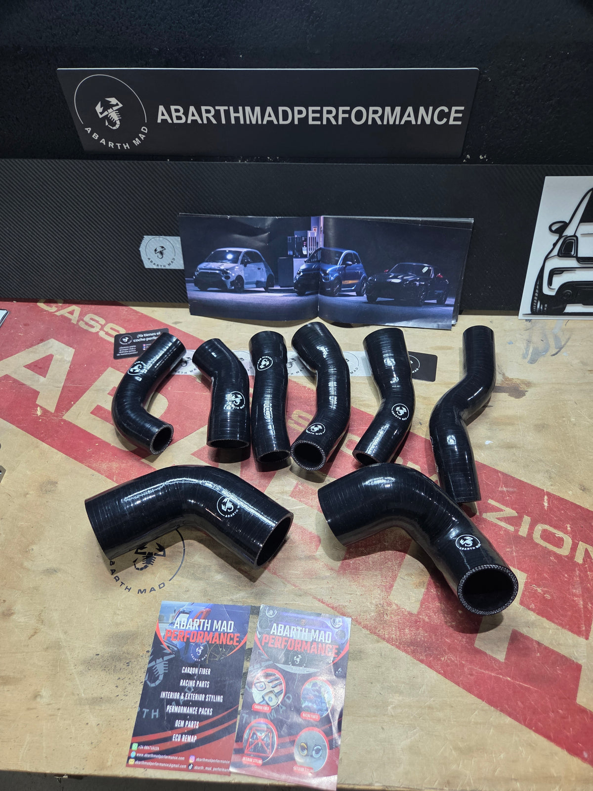 Abarth 500 OEM Intercooler Hose Kit Set Silicone Reinforced Manguitos Silicona