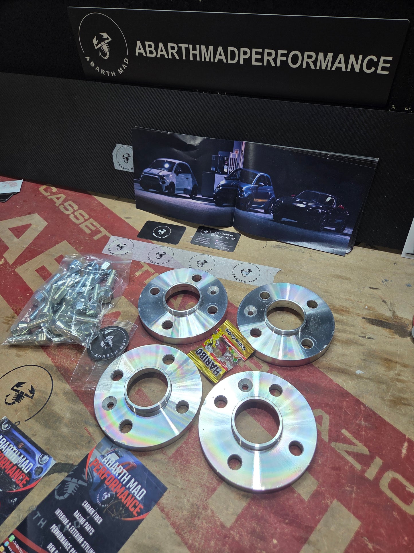 Abarth Fiat 500 Alfa Mito Kit Separadores 12mm or 16mm Wheel Spacers with Bolts