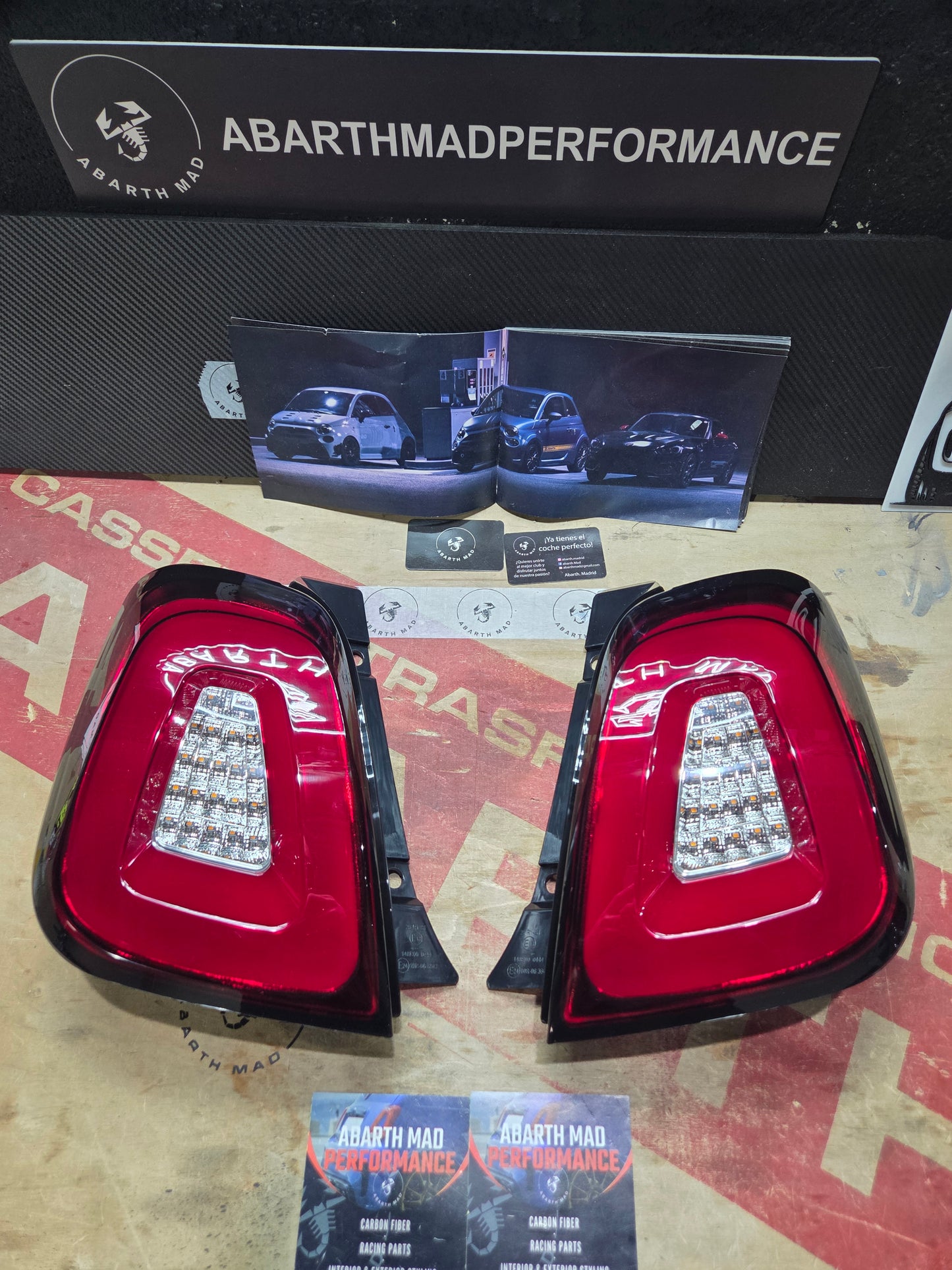 New!! Abarth 2016+ Restyling Led Rear Lights Luces Traseras Grey, White, Red or Dark Red