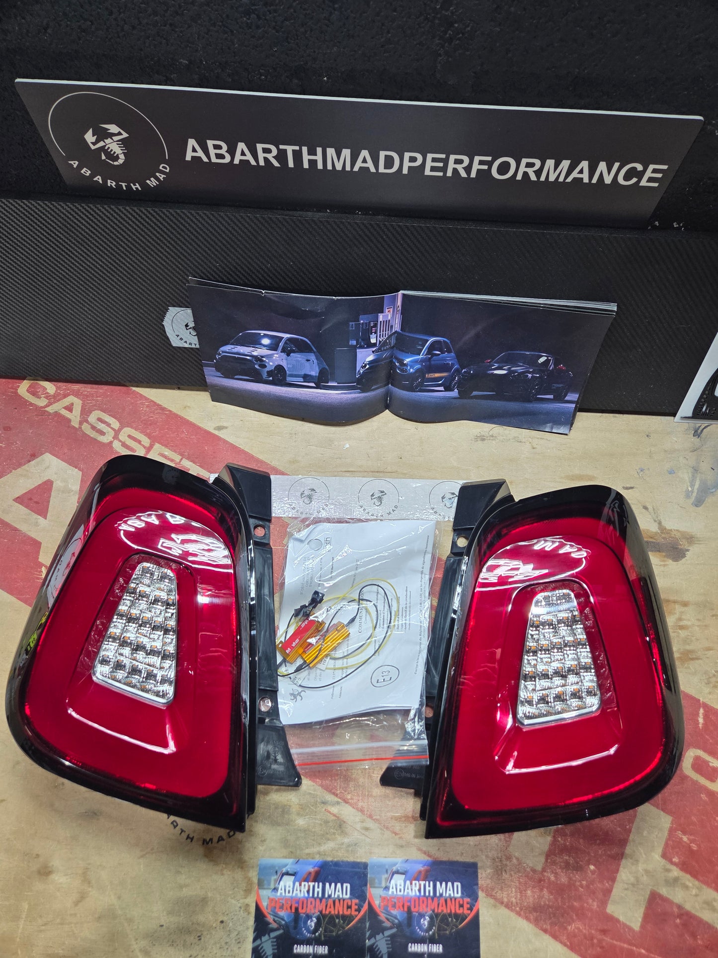New!! Abarth 2016+ Restyling Led Rear Lights Luces Traseras Grey, White, Red or Dark Red