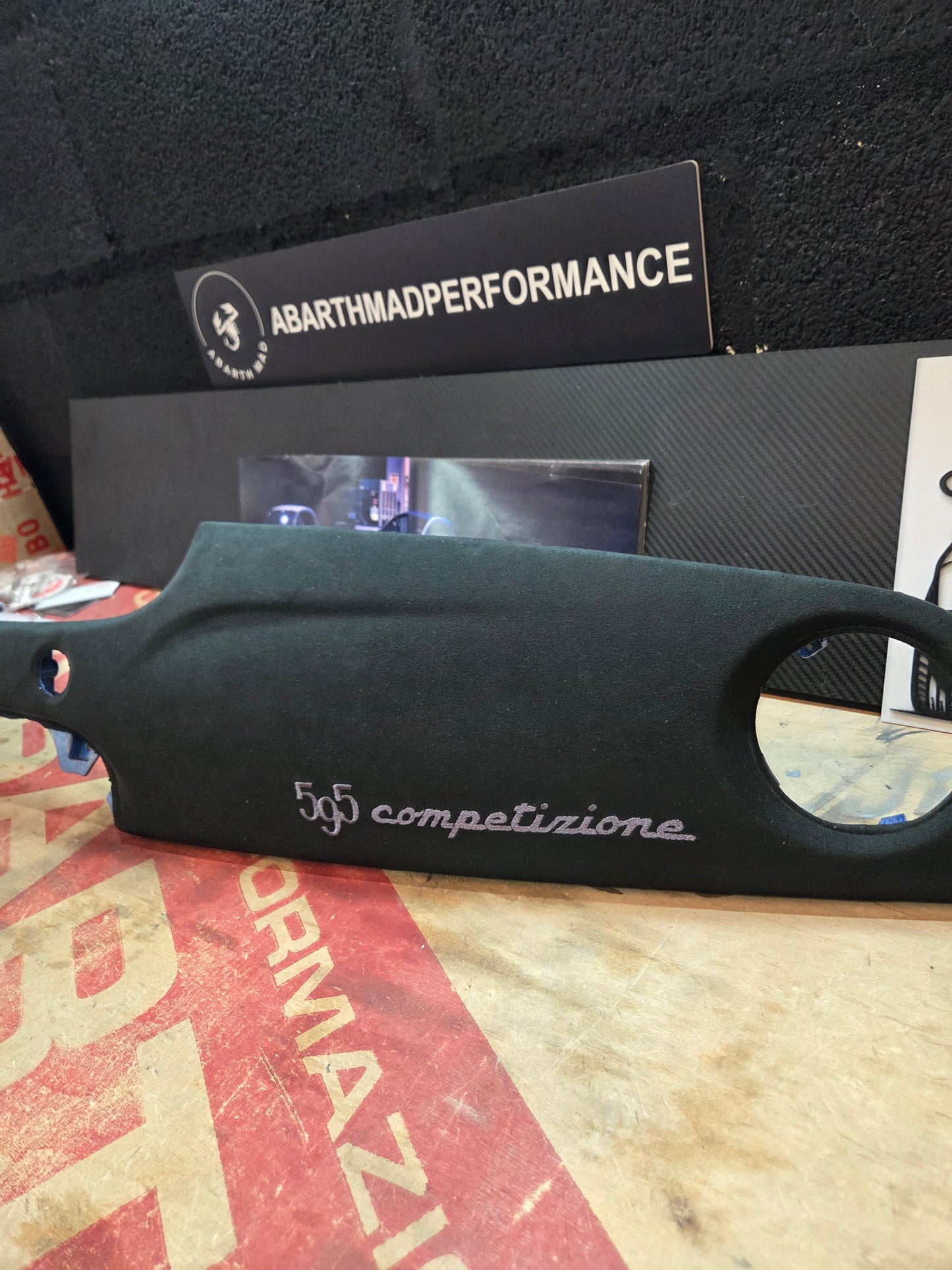 Abarth Fiat Dashboard Upholstered Dash Custom Leather Alcantara