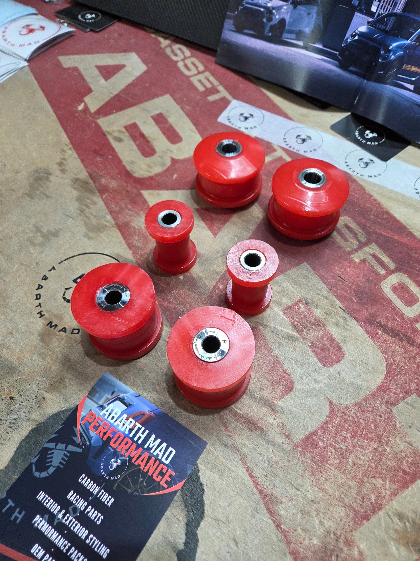 Abarth Fiat 500 Polyurethane Bushings Set Tacos Silentblocks Powerflex Style Kit 6 Pieces