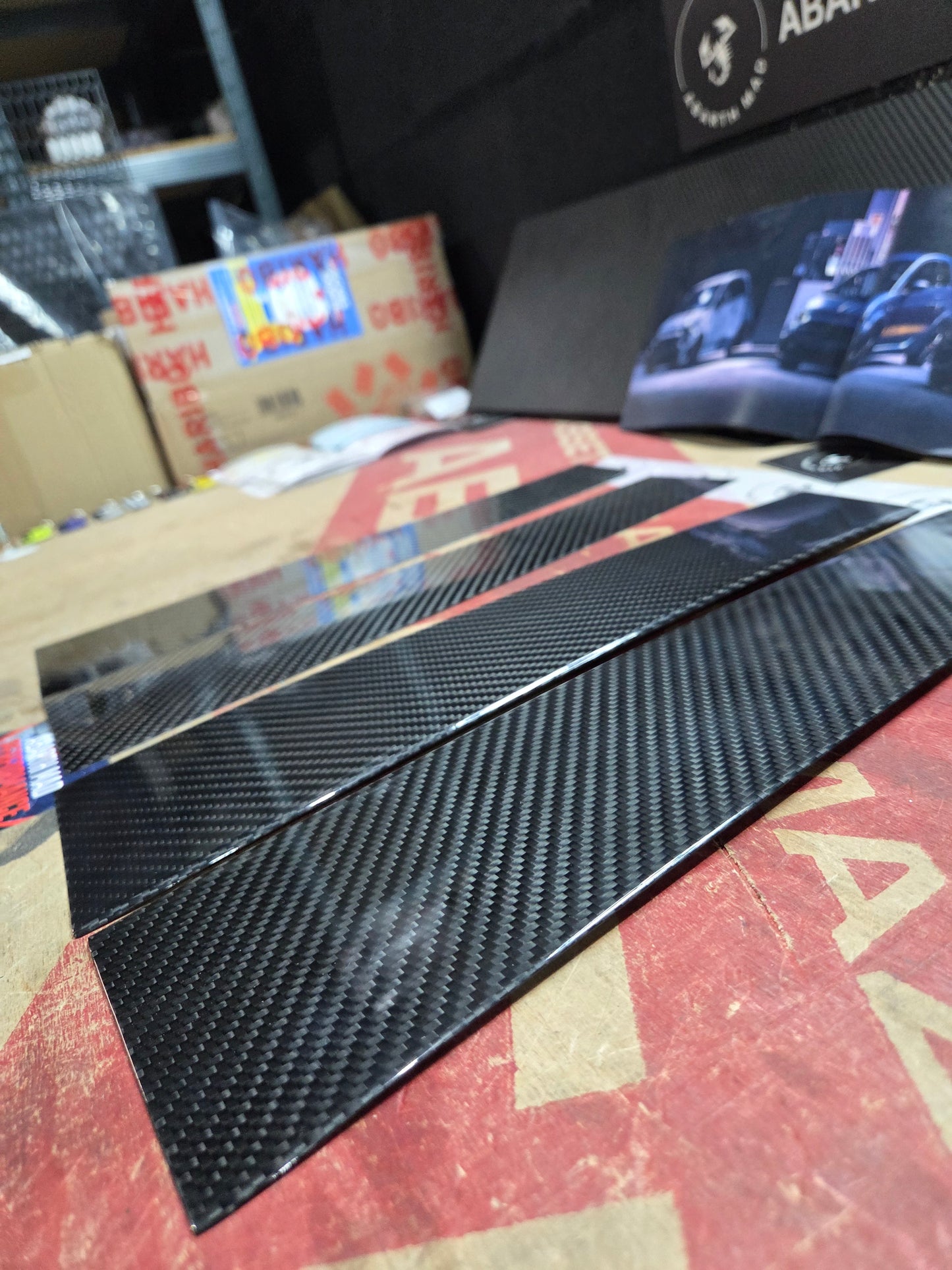 Montanti B Abarth in Fibra di Carbonio (6 pezzi)