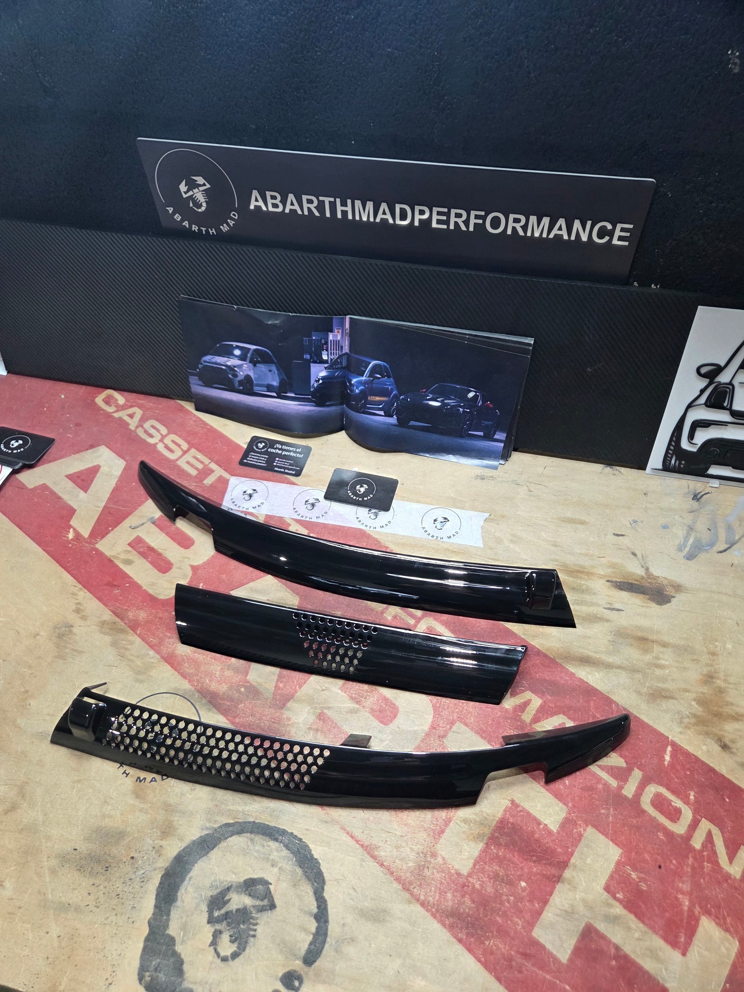 Abarth 500 All Model Cover Windshield Black Gloss ABS Vierteaguas Negro Brillo