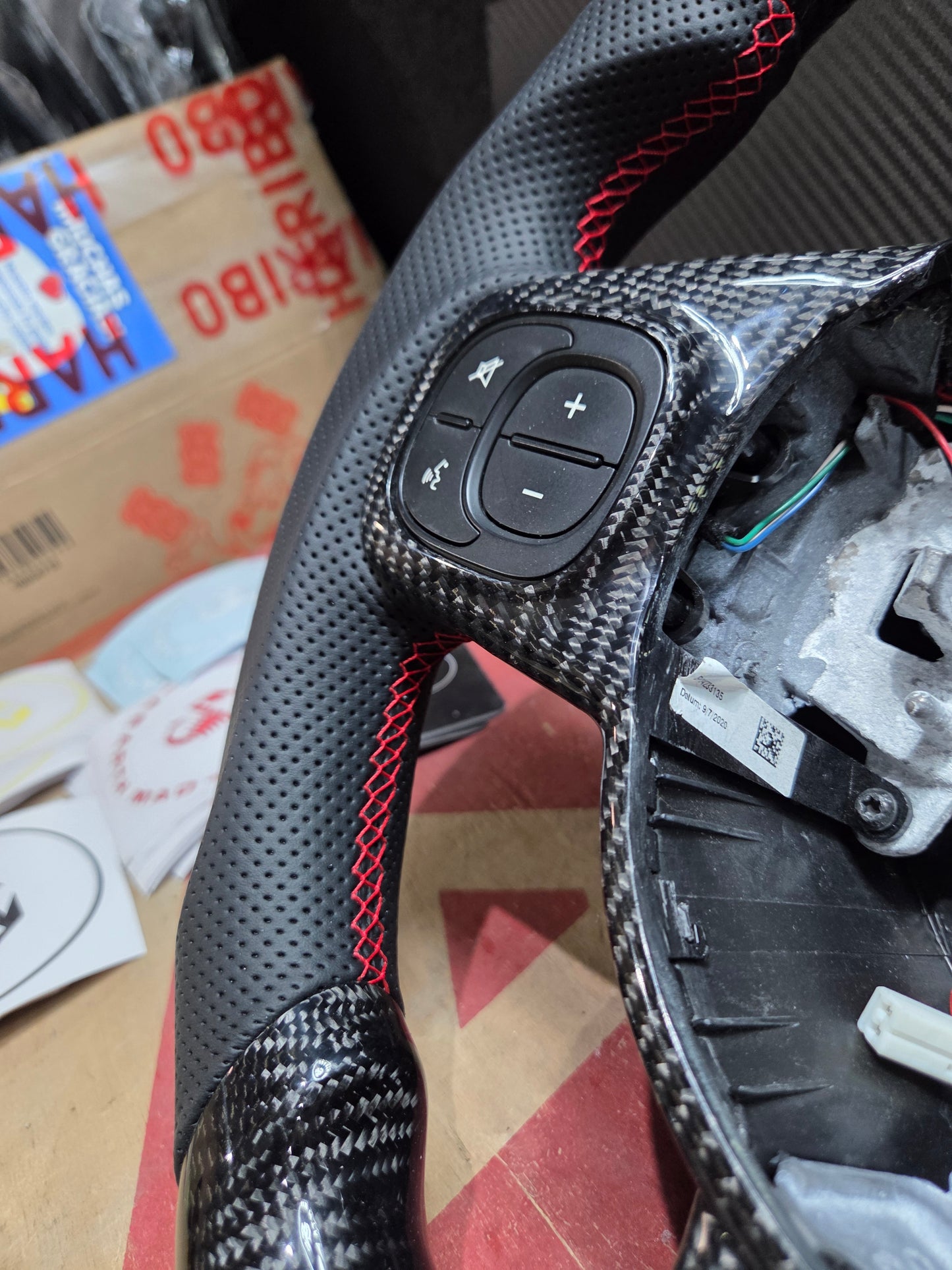 Abarth Display Led Carbon Fiber Steering Wheel Volante Carbono Custom