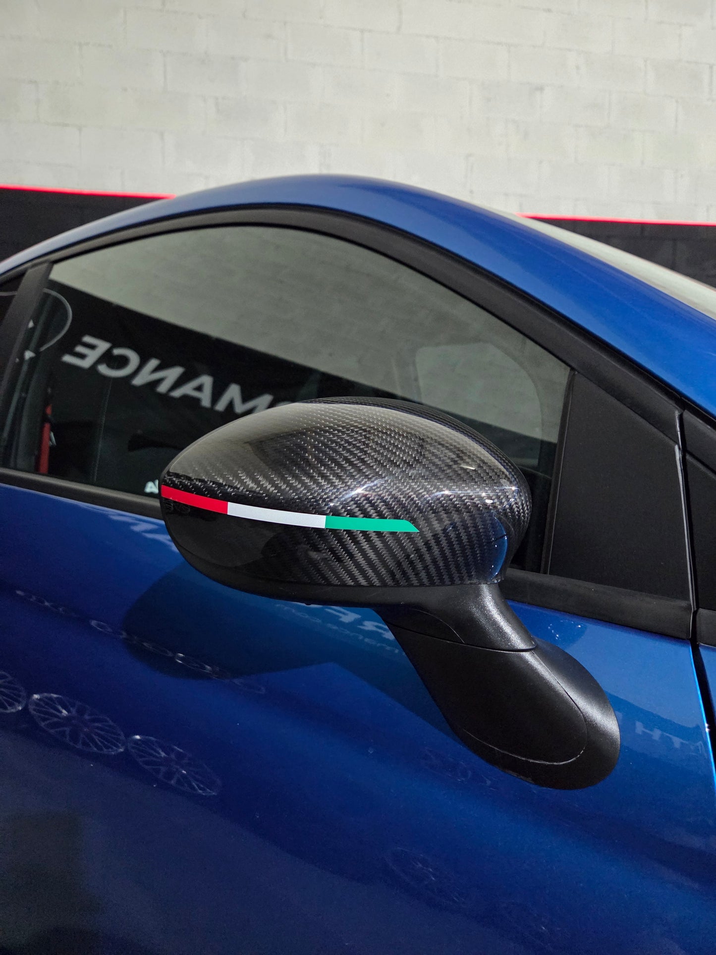 Abarth Fiat Carcasa (2) Retrovisores Espejos Mirrors Fibra de Carbono Italia 🇮🇹 Vinilo Lacado Carbon Fiber