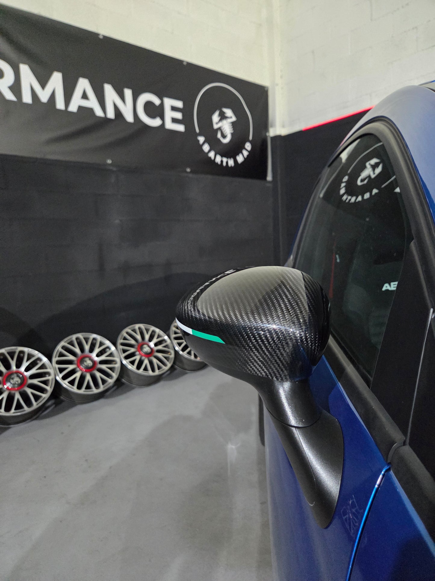 Abarth Fiat Carcasa (2) Retrovisores Espejos Mirrors Fibra de Carbono Italia 🇮🇹 Vinilo Lacado Carbon Fiber