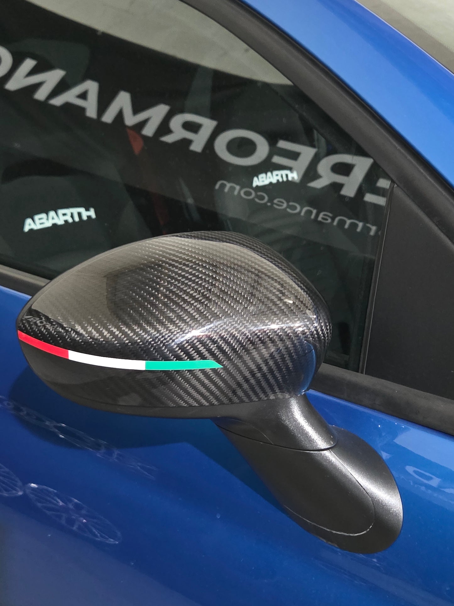 Abarth Fiat Carcasa (2) Retrovisores Espejos Mirrors Fibra de Carbono Italia 🇮🇹 Vinilo Lacado Carbon Fiber