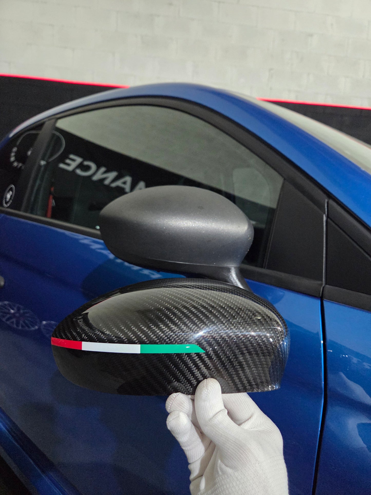 Abarth Fiat Carcasa (2) Retrovisores Espejos Mirrors Fibra de Carbono Italia 🇮🇹 Vinilo Lacado Carbon Fiber