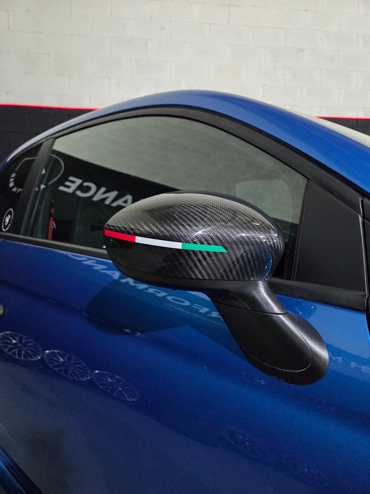 Abarth Fiat Carcasa (2) Retrovisores Espejos Mirrors Fibra de Carbono Italia 🇮🇹 Vinilo Lacado Carbon Fiber