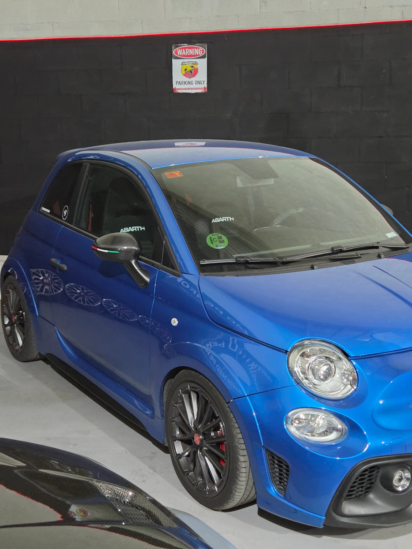 Abarth Fiat Carcasa (2) Retrovisores Espejos Mirrors Fibra de Carbono Italia 🇮🇹 Vinilo Lacado Carbon Fiber