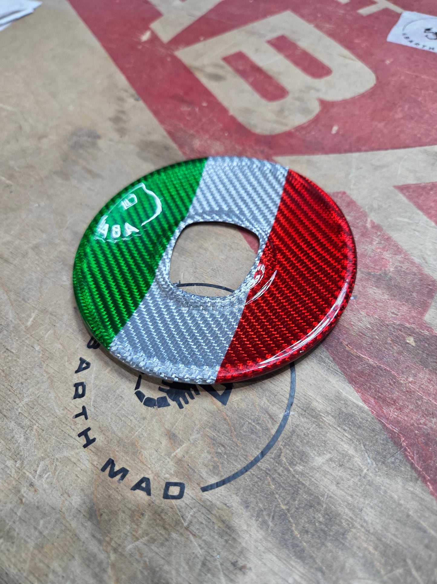 Abarth Aro Full Cover Airbag Volante Fibra De Carbono Italia 🇮🇹 100% Real Steering Wheel Airbag Cover