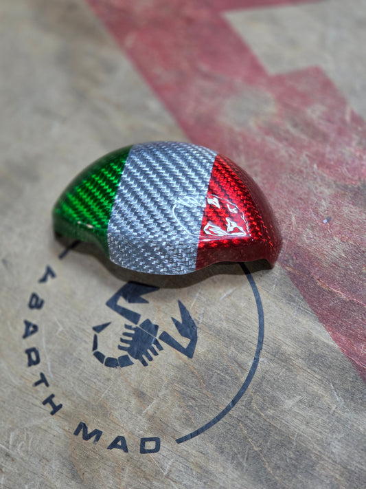 Abarth 500 595 695 Cover Fibra de Carbono Italia 🇮🇹100% Real Tornillo Cinturón Seatbelt Screw Holder