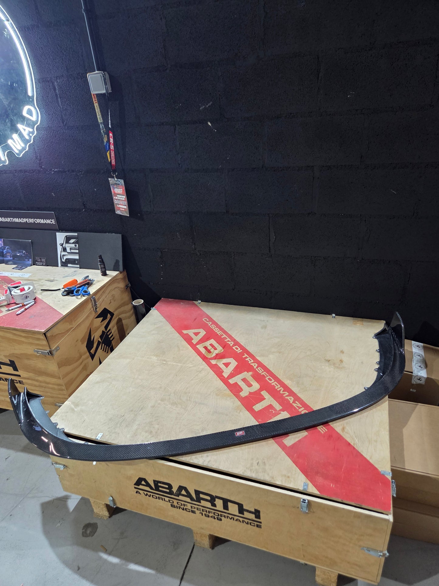 New!! Abarth 500 Full 100% Carbon Fiber Splitter Lip Fibra de Carbono