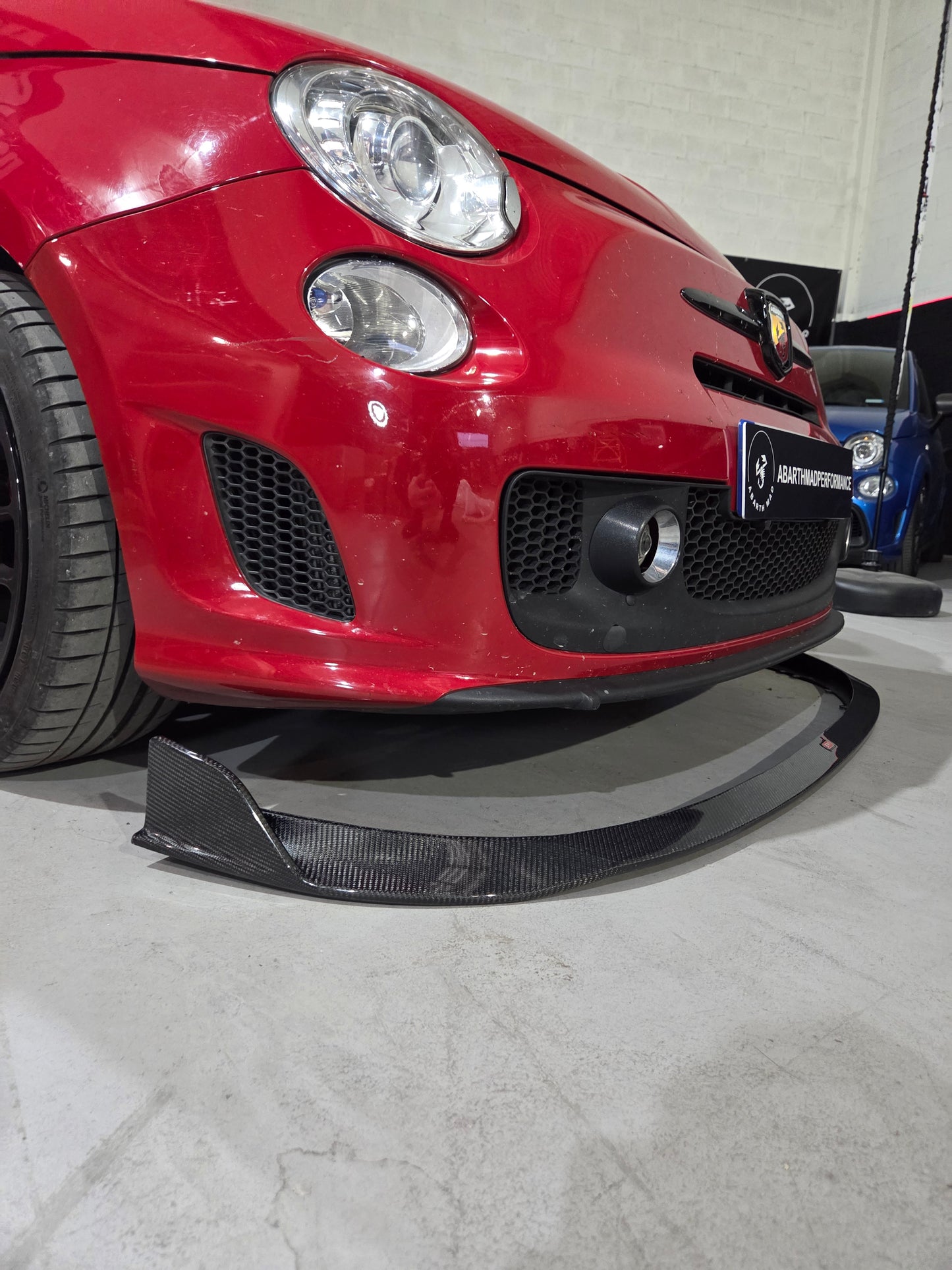 New!! Abarth 500 Full 100% Carbon Fiber Splitter Lip Fibra de Carbono