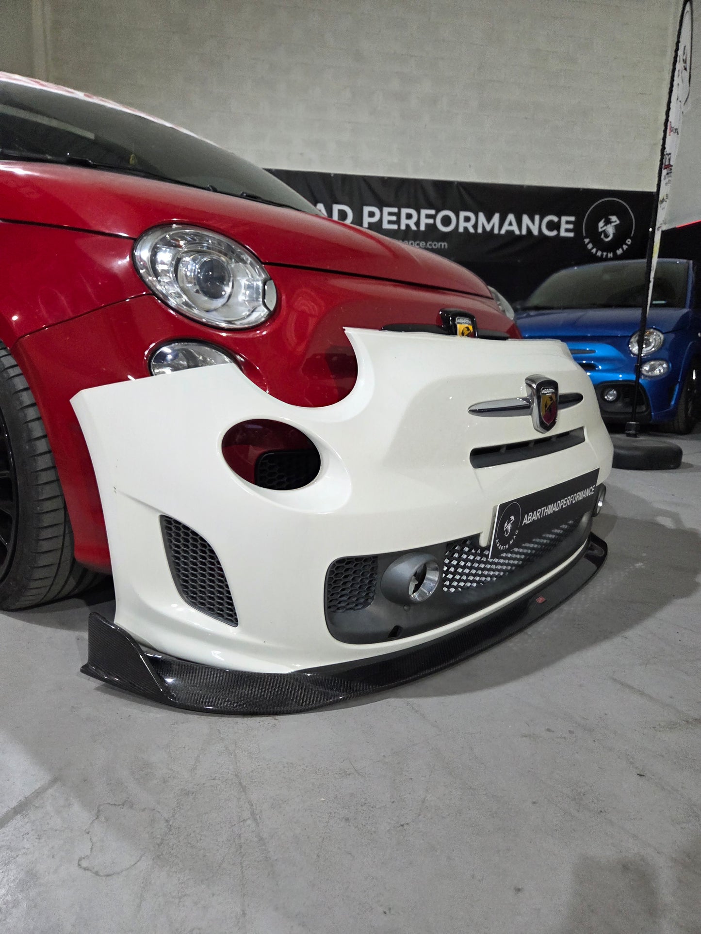 New!! Abarth 500 Full 100% Carbon Fiber Splitter Lip Fibra de Carbono