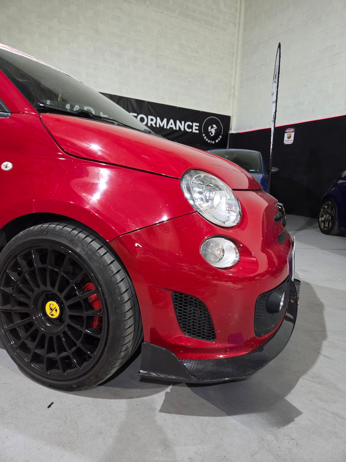 New!! Abarth 500 Full 100% Carbon Fiber Splitter Lip Fibra de Carbono