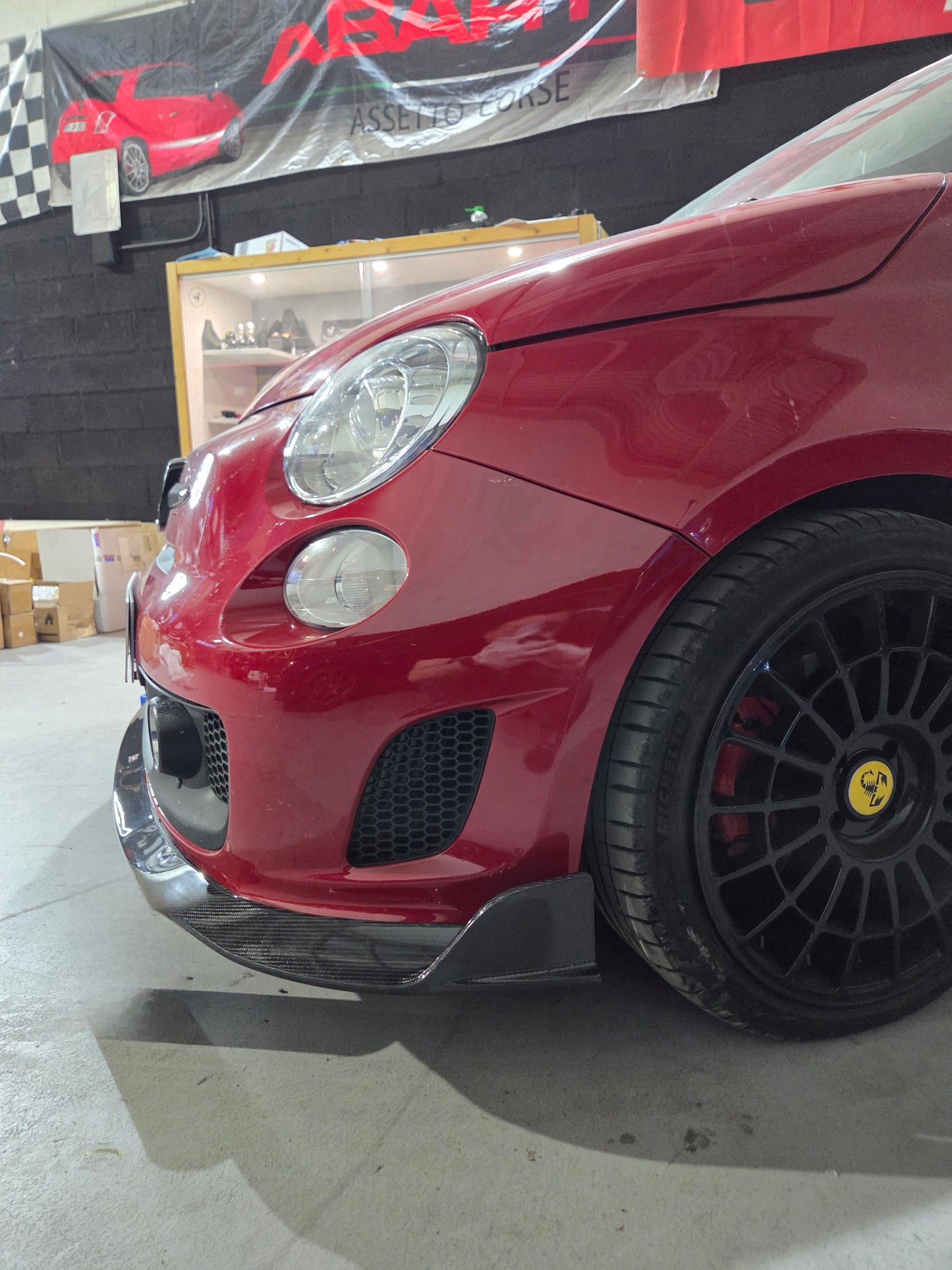 New!! Abarth 500 Full 100% Carbon Fiber Splitter Lip Fibra de Carbono