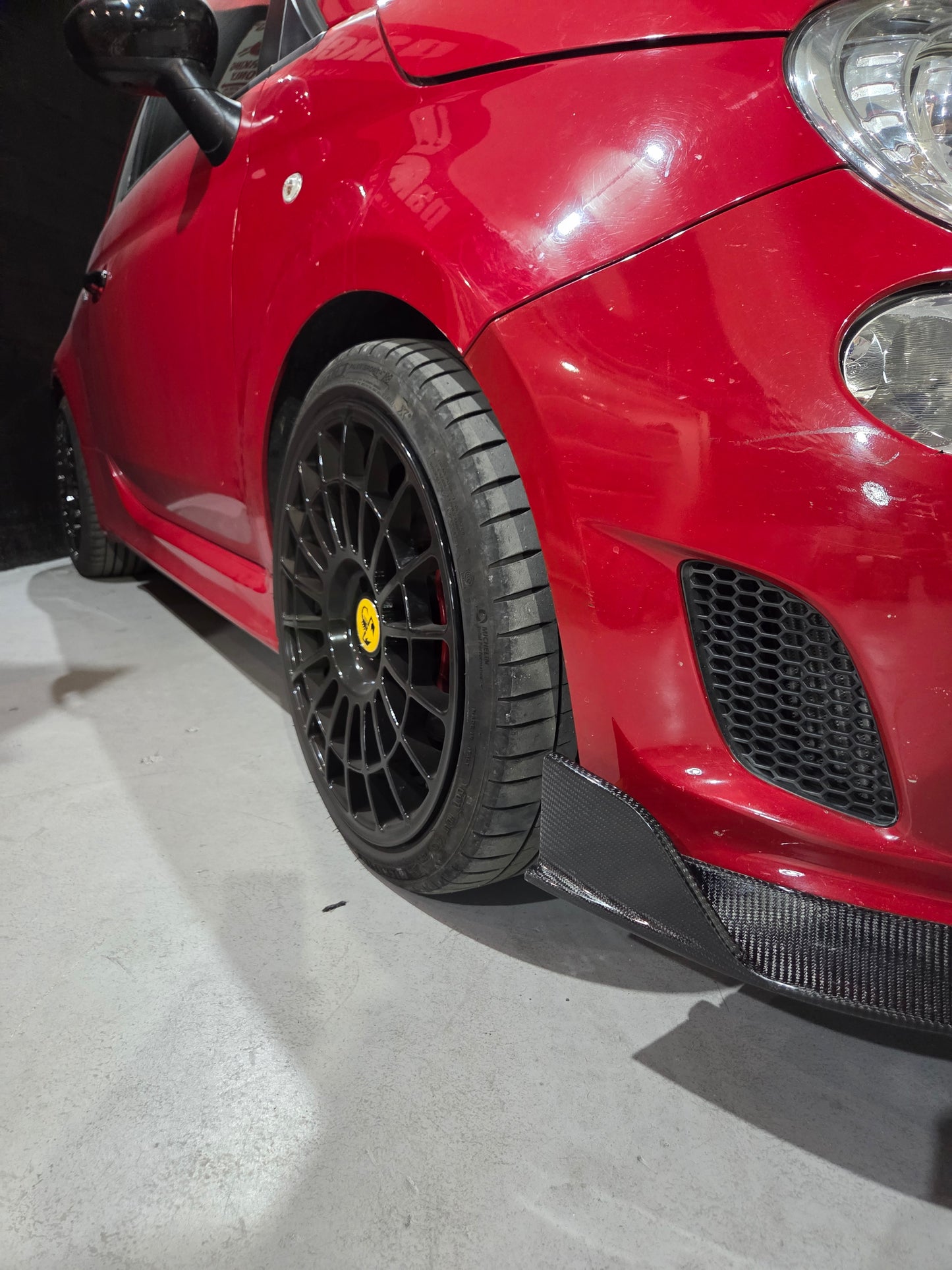 New!! Abarth 500 Full 100% Carbon Fiber Splitter Lip Fibra de Carbono