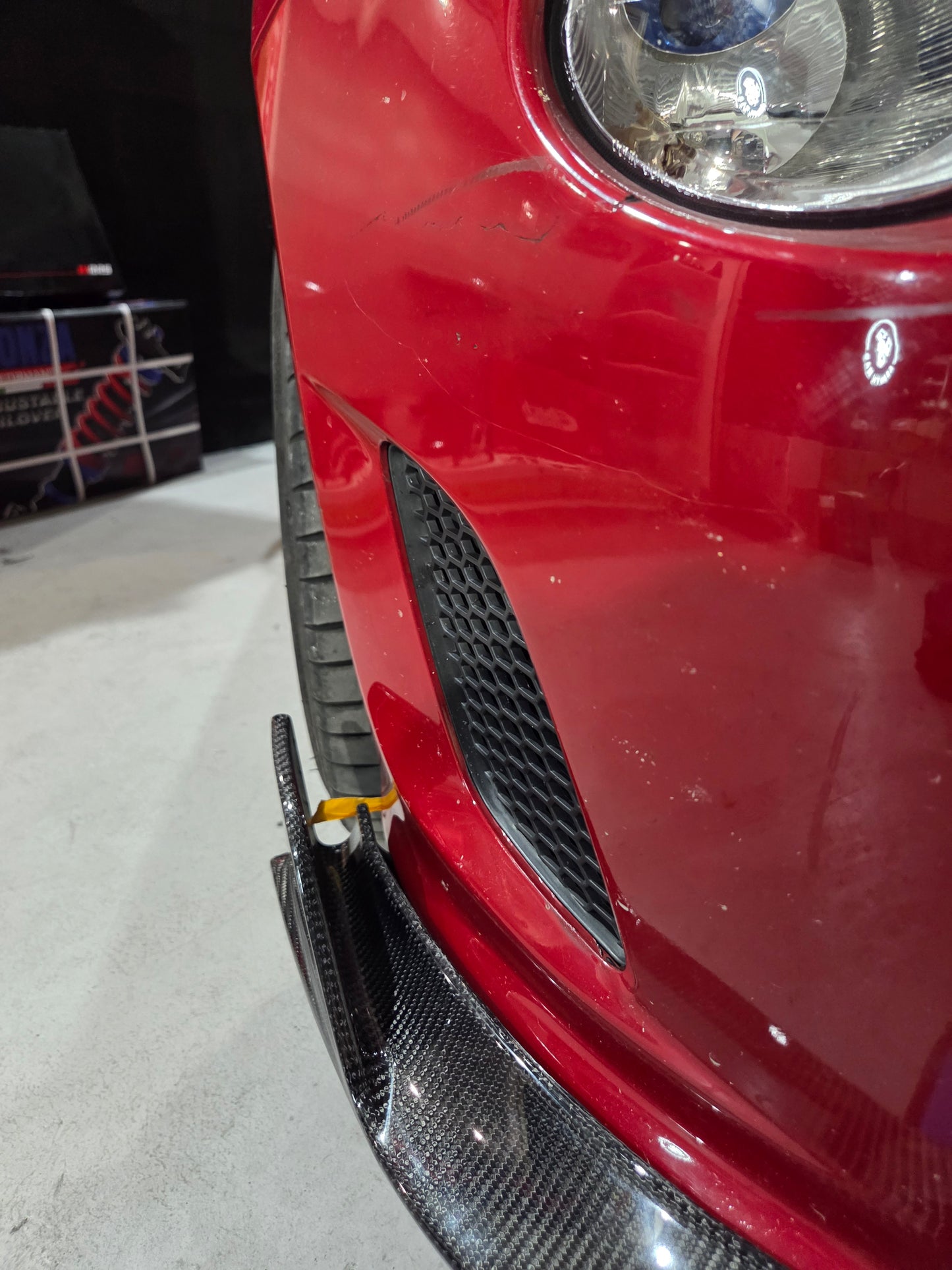 New!! Abarth 500 Full 100% Carbon Fiber Splitter Lip Fibra de Carbono