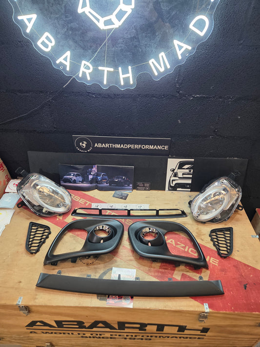 Abarth 2016+ Restyling Full Kit Molduras Accesorios Paragolpes Delantero Restyling Completo Front Bumper