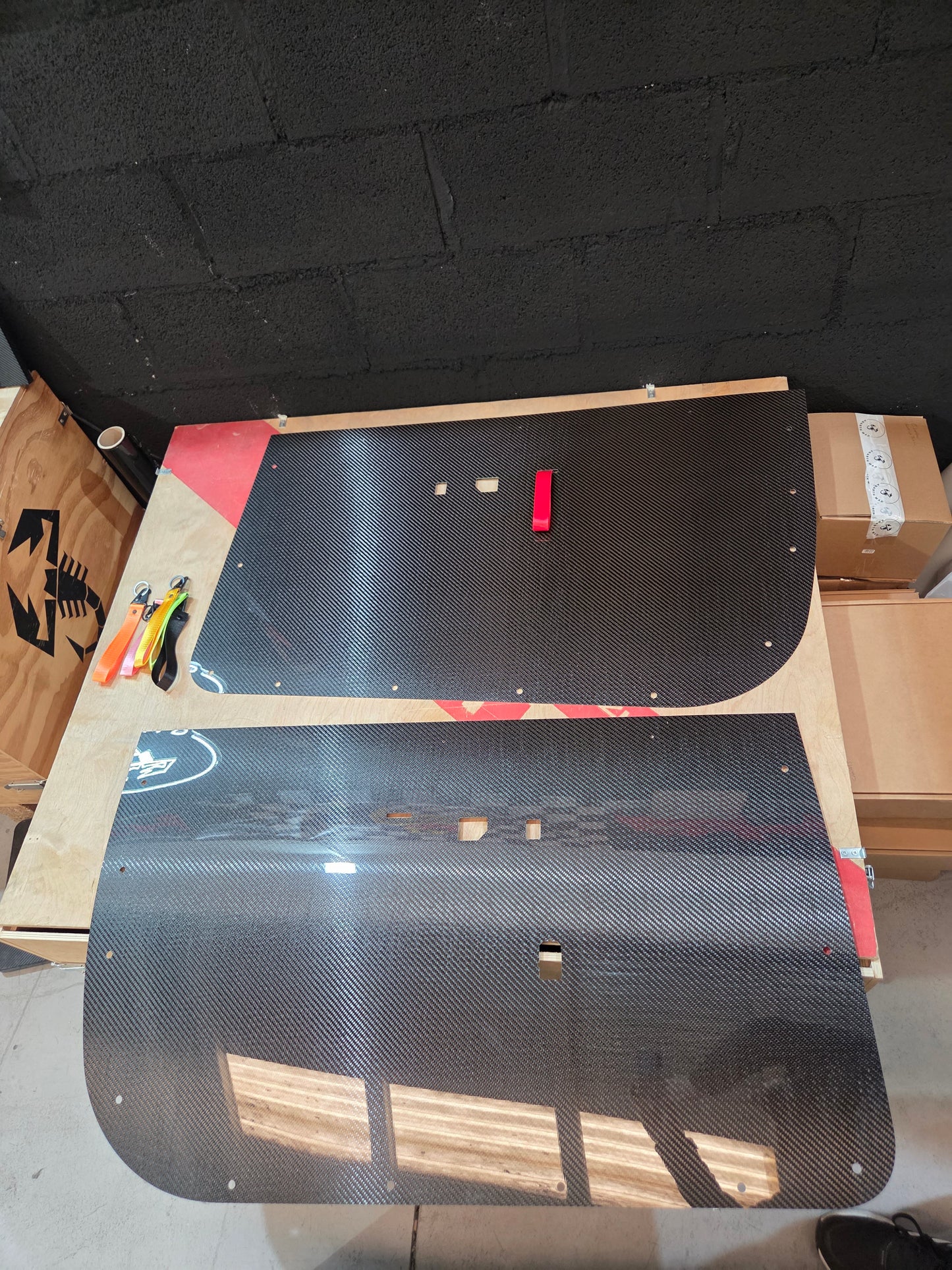 New!! Abarth 500 Fiat Carbon Fiber Door Panel (2) Puertas Paneles tipo Biposto