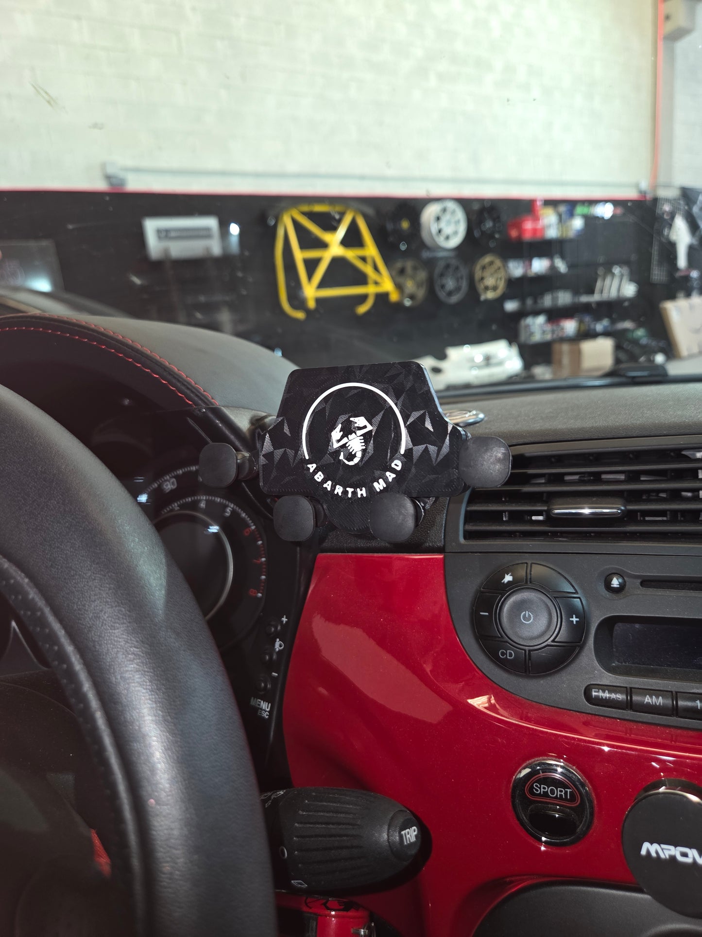 Abarth 500 Soporte Teléfono Cupula Específico Phone Holder Bracket Cluster