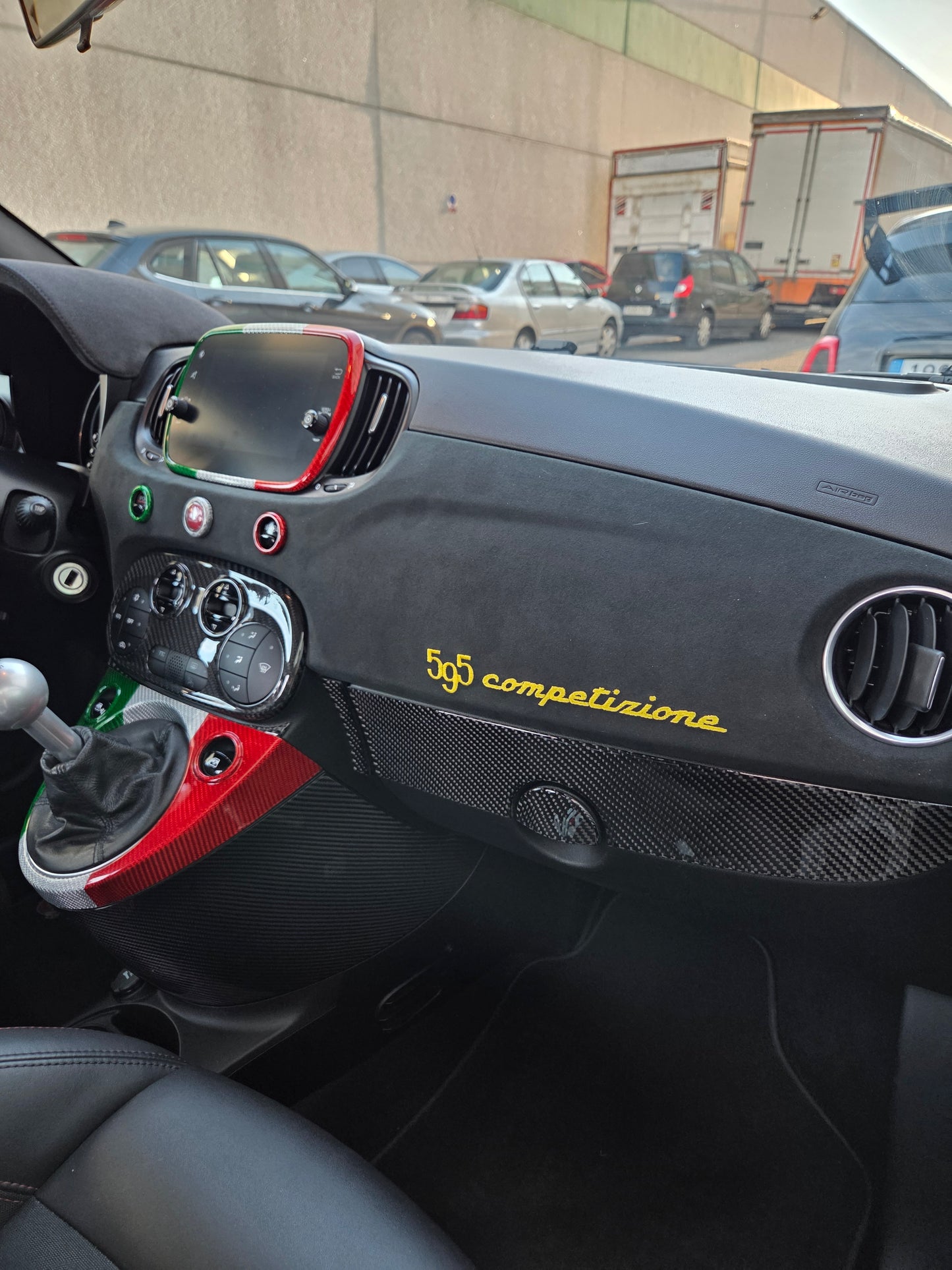 Abarth Fiat Dashboard Upholstered Dash Custom Leather Alcantara