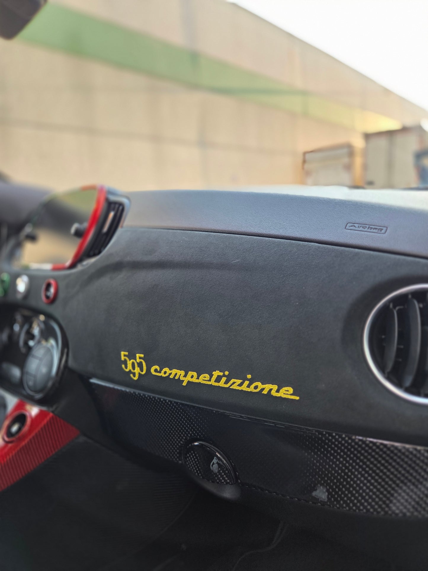 Abarth Fiat Dashboard Upholstered Dash Custom Leather Alcantara