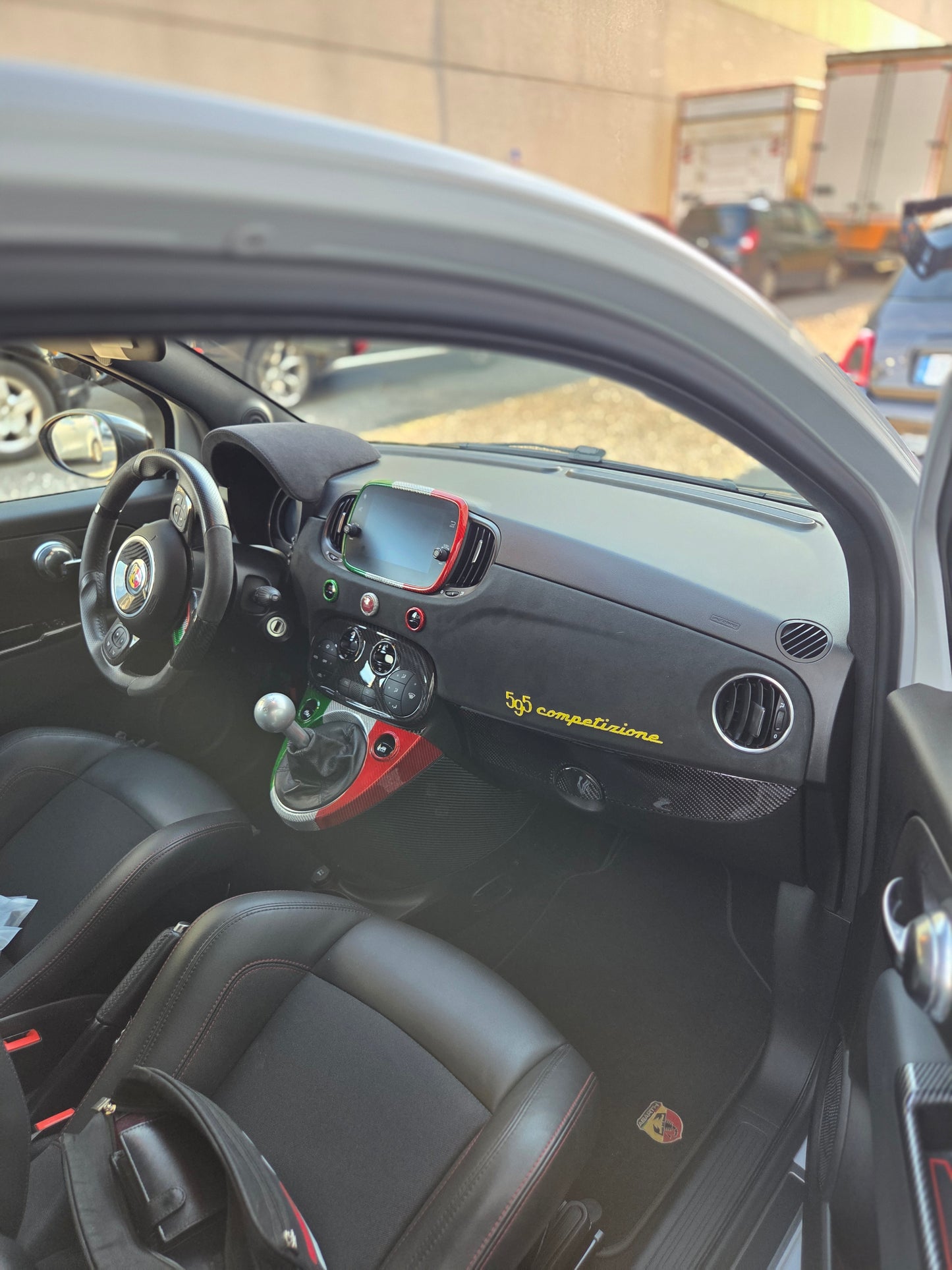 Abarth Fiat Dashboard Upholstered Dash Custom Leather Alcantara