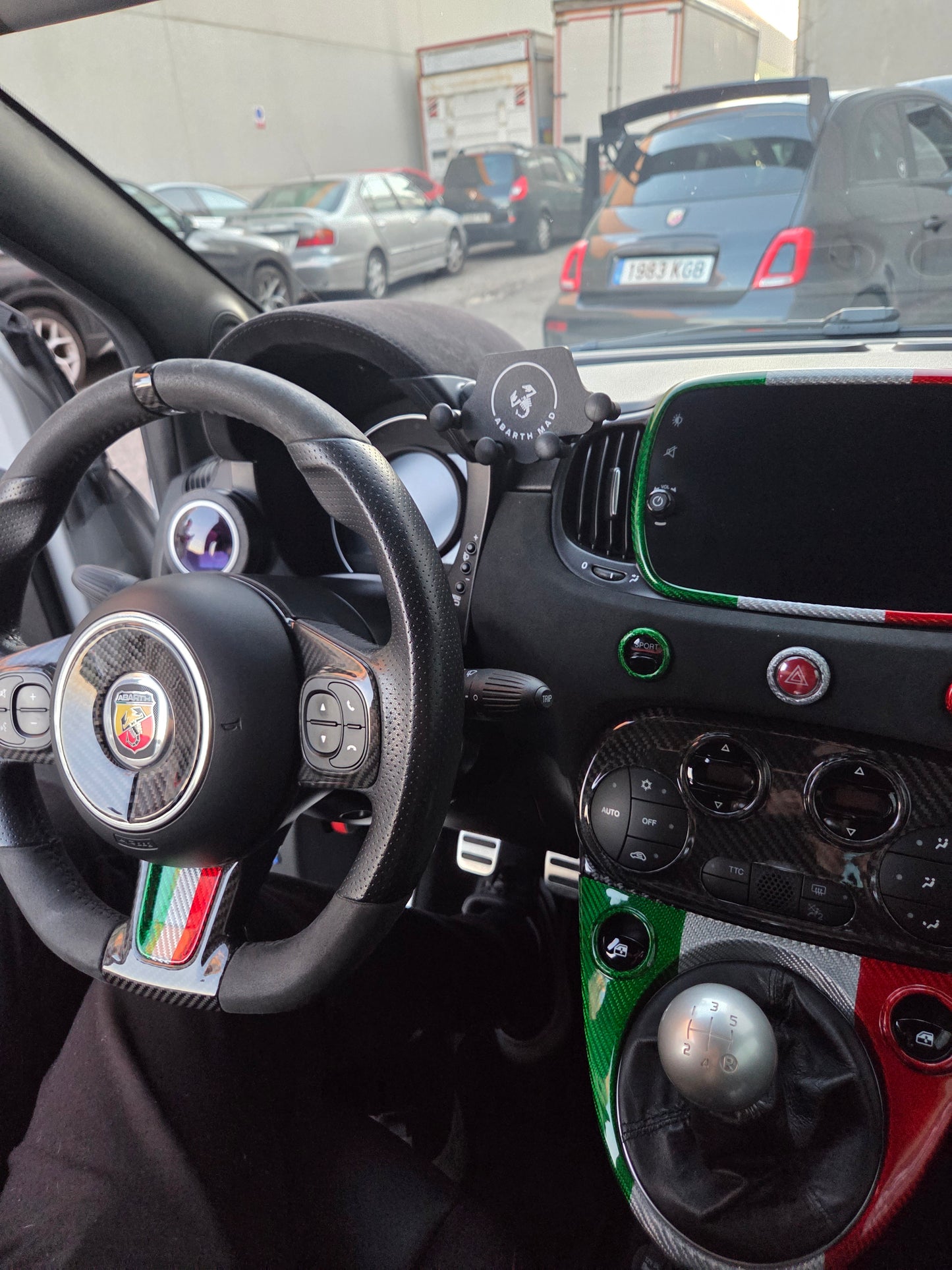 Abarth 500 Soporte Teléfono Cupula Específico Phone Holder Bracket Cluster