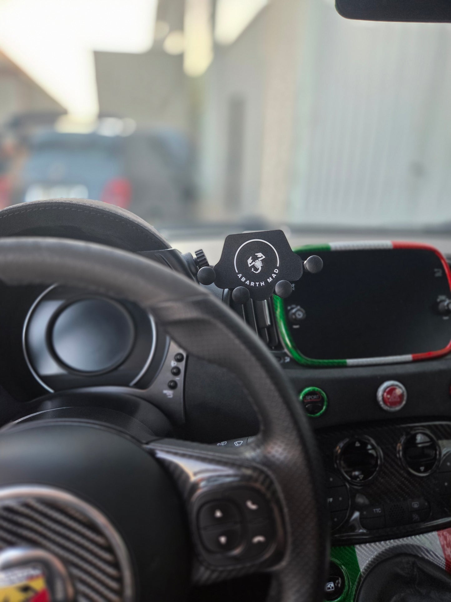 Abarth 2016+ Restyling Carbono Italia 🇮🇹 Marco Pantalla 5" o 7" Nav Screen Surround